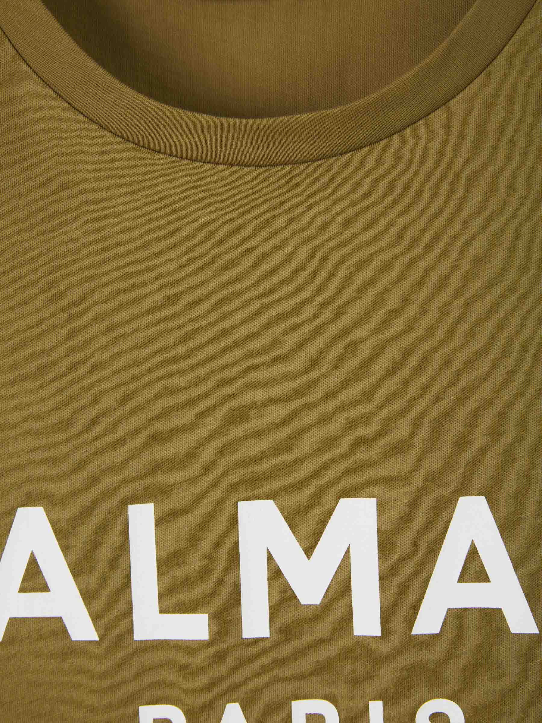 Outlet online Balmain Hombre Camiseta Logo Contraste color Verde Militar sku 553-003118 00 - Foto 3