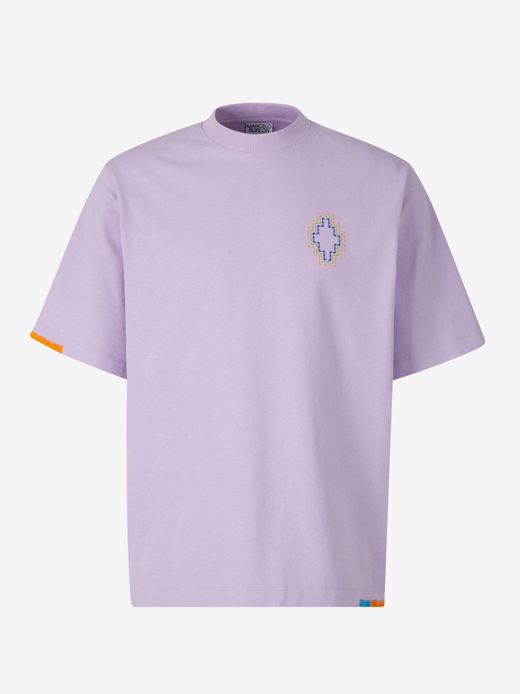 Outlet online Marcelo Burlon Hombre Camiseta Logo Bordado color Lila sku 553-003154 02 - Foto 6