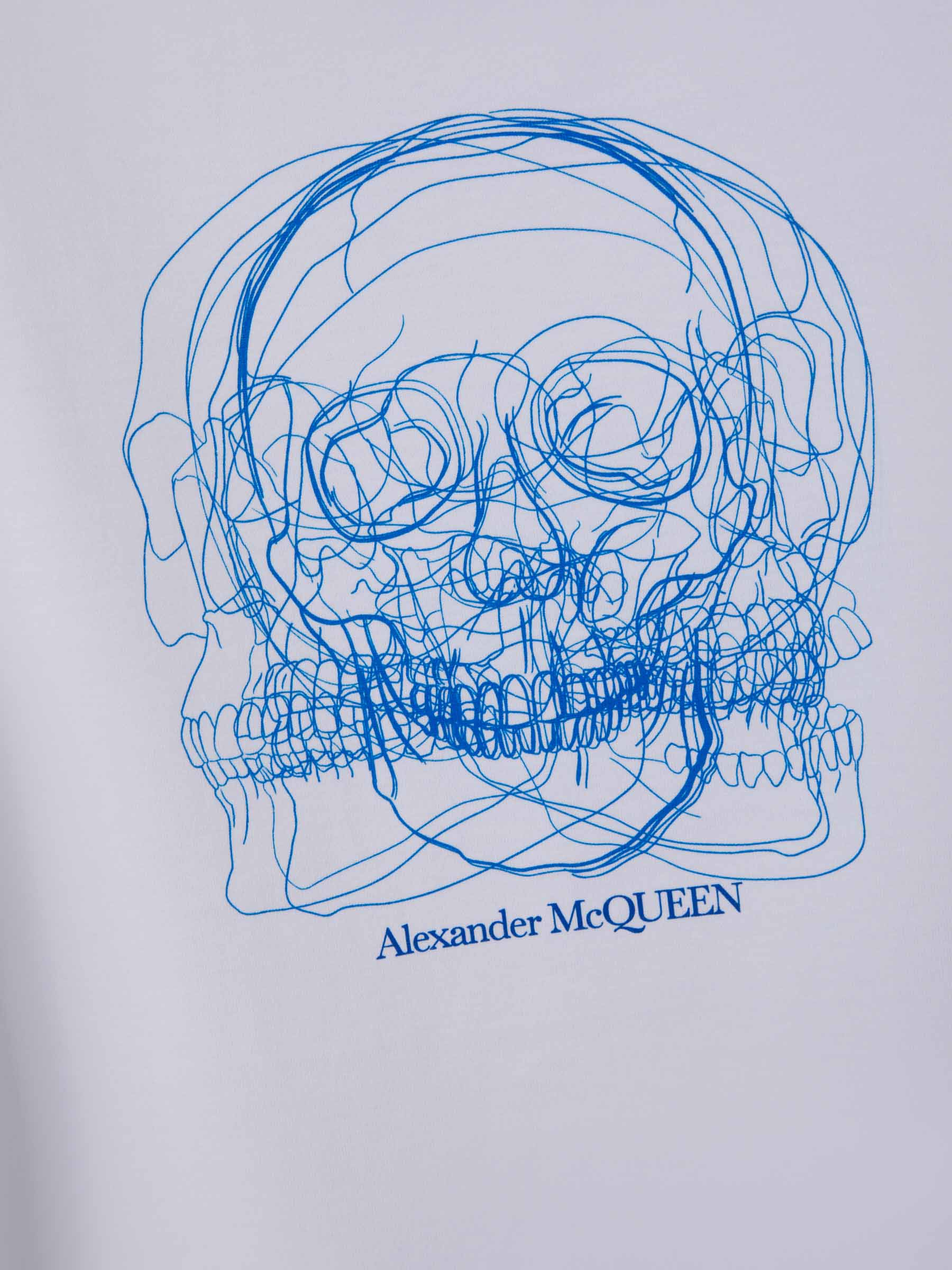 Outlet online Alexander McQueen Hombre Camiseta Skull Sketch color Blanco sku 553-003271 01 - Foto 4