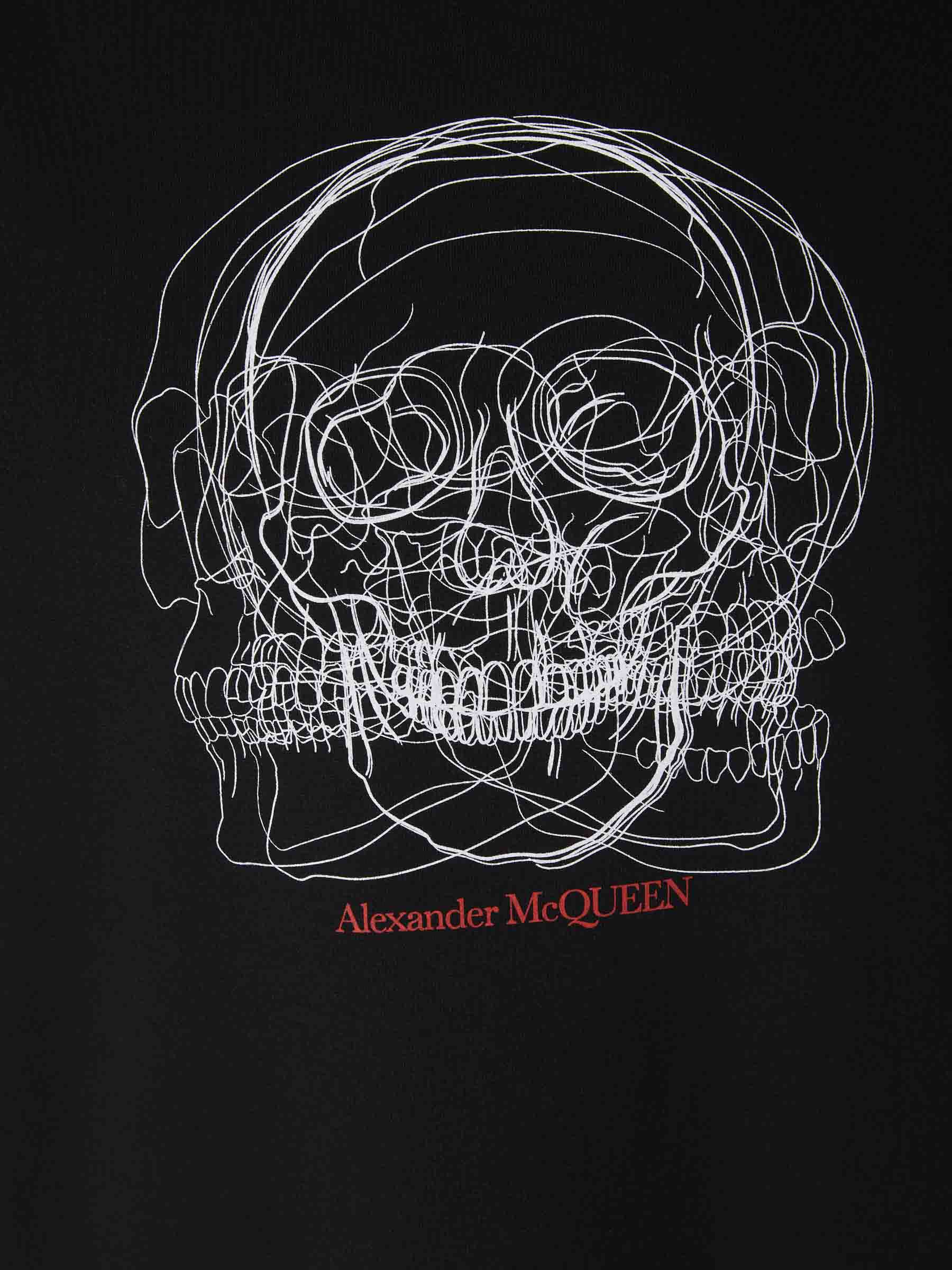 Outlet online Alexander McQueen Hombre Camiseta Skull Sketch color Blanco sku 553-003271 01 - Foto 6
