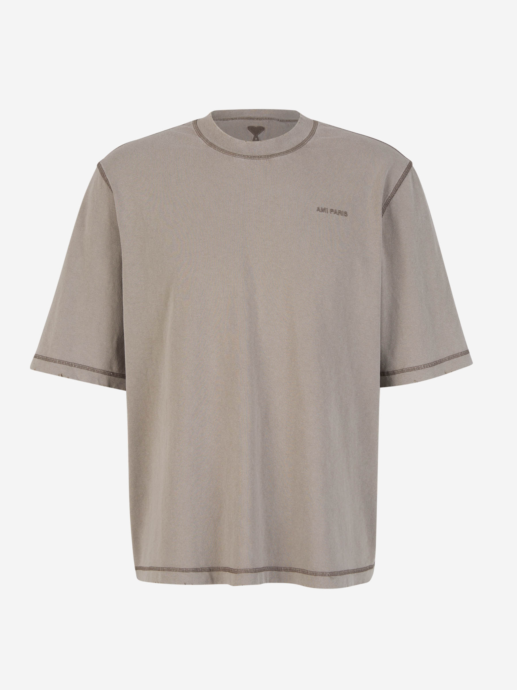 Outlet online Ami Paris Hombre Camiseta De Coeur color Gris Piedra sku 553-003278 02 - Foto 1
