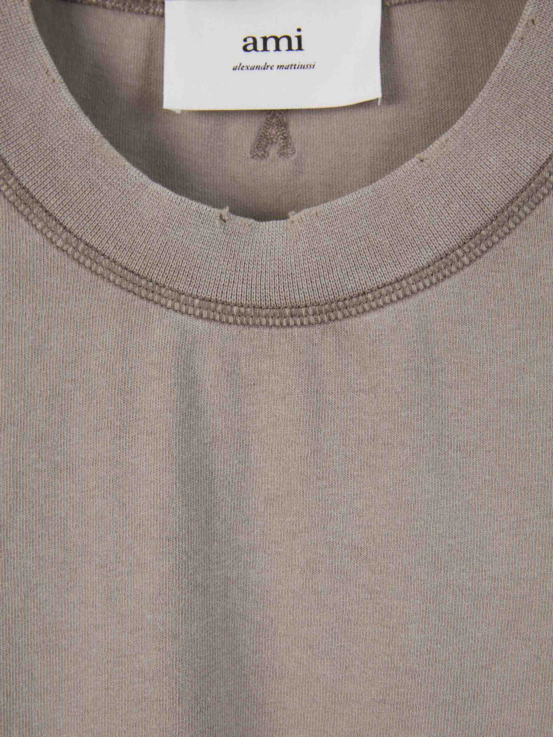 Outlet online Ami Paris Hombre Camiseta De Coeur color Gris Piedra sku 553-003278 02 - Foto 4