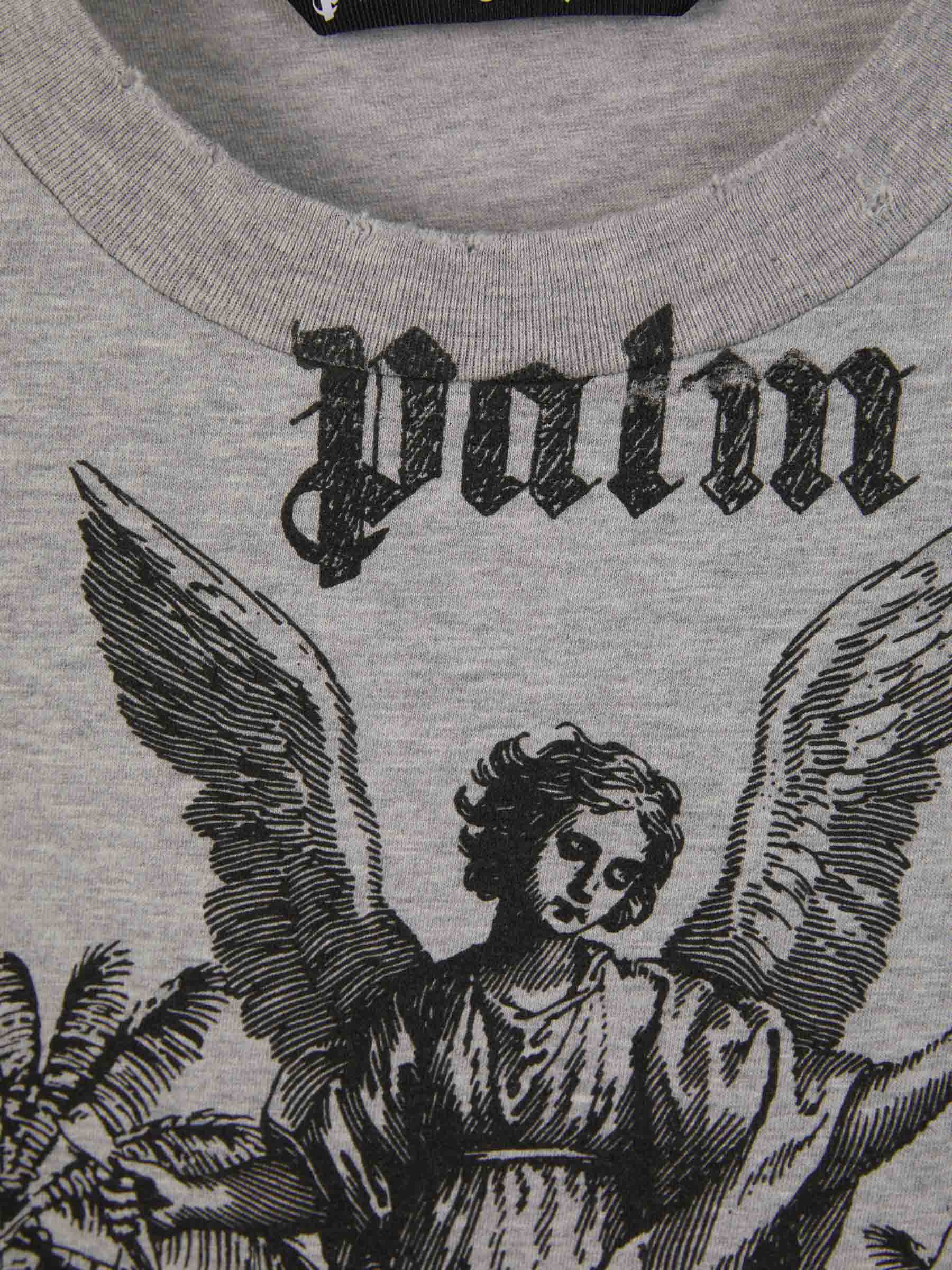 Outlet online Palm Angels Hombre Camiseta Algodón Logo color Gris Claro sku 553-003289 02 - Foto 7