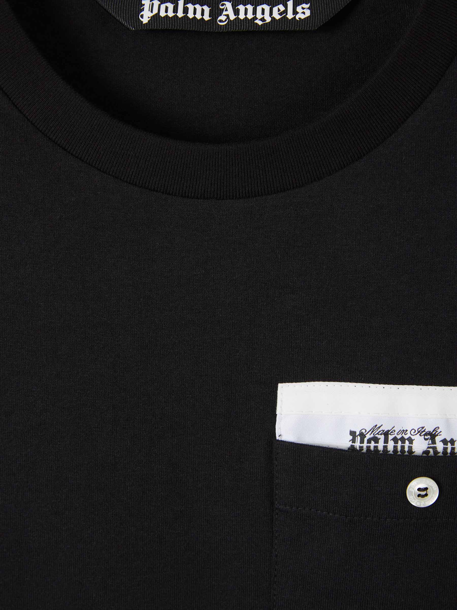 Outlet online Palm Angels Hombre Camiseta Bolsillo Algodón color Negro sku 553-003296 02 - Foto 7