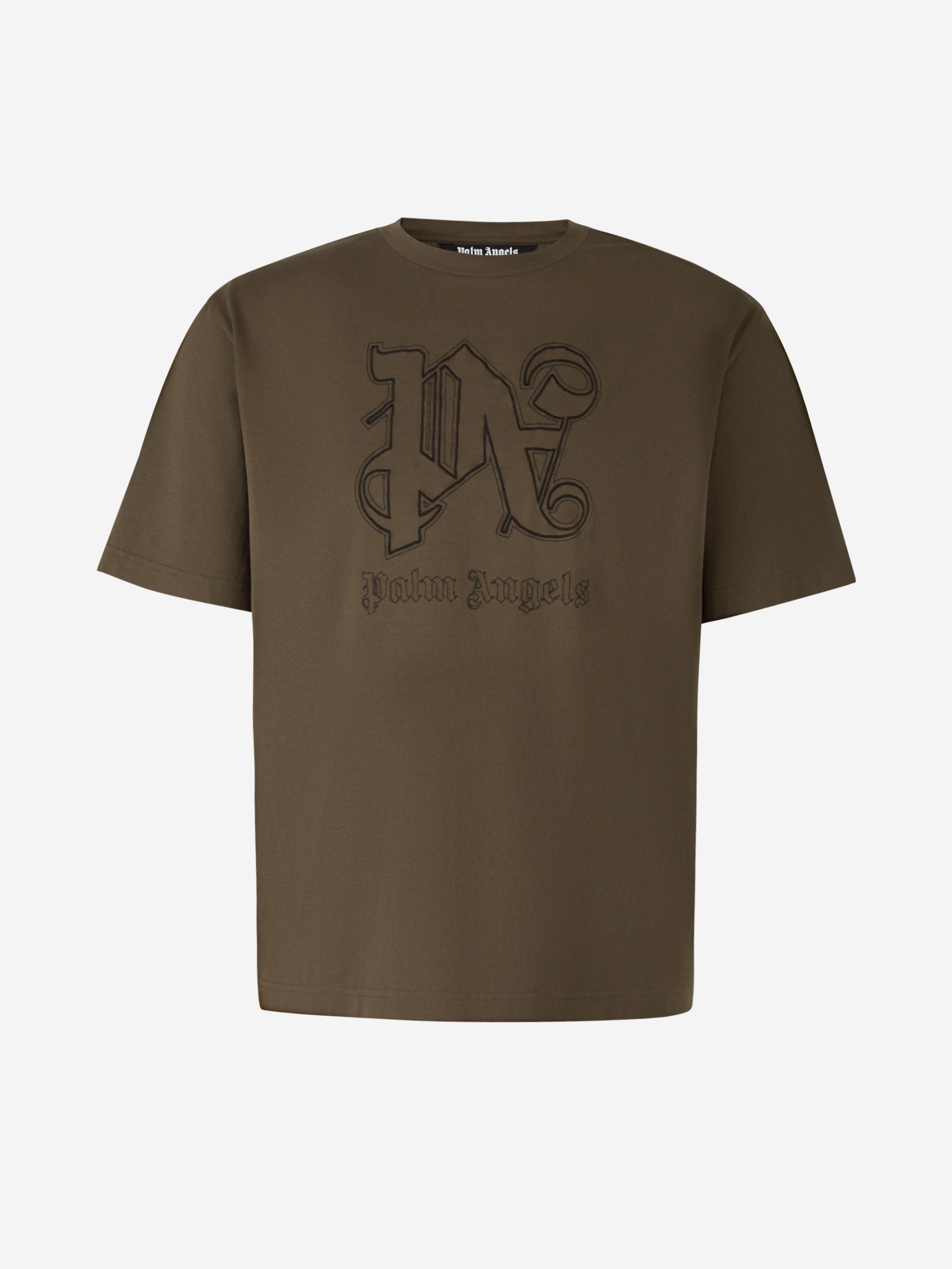Outlet online Palm Angels Hombre Camiseta Logo Bordado color Marron sku 553-003299 01 - Foto 1