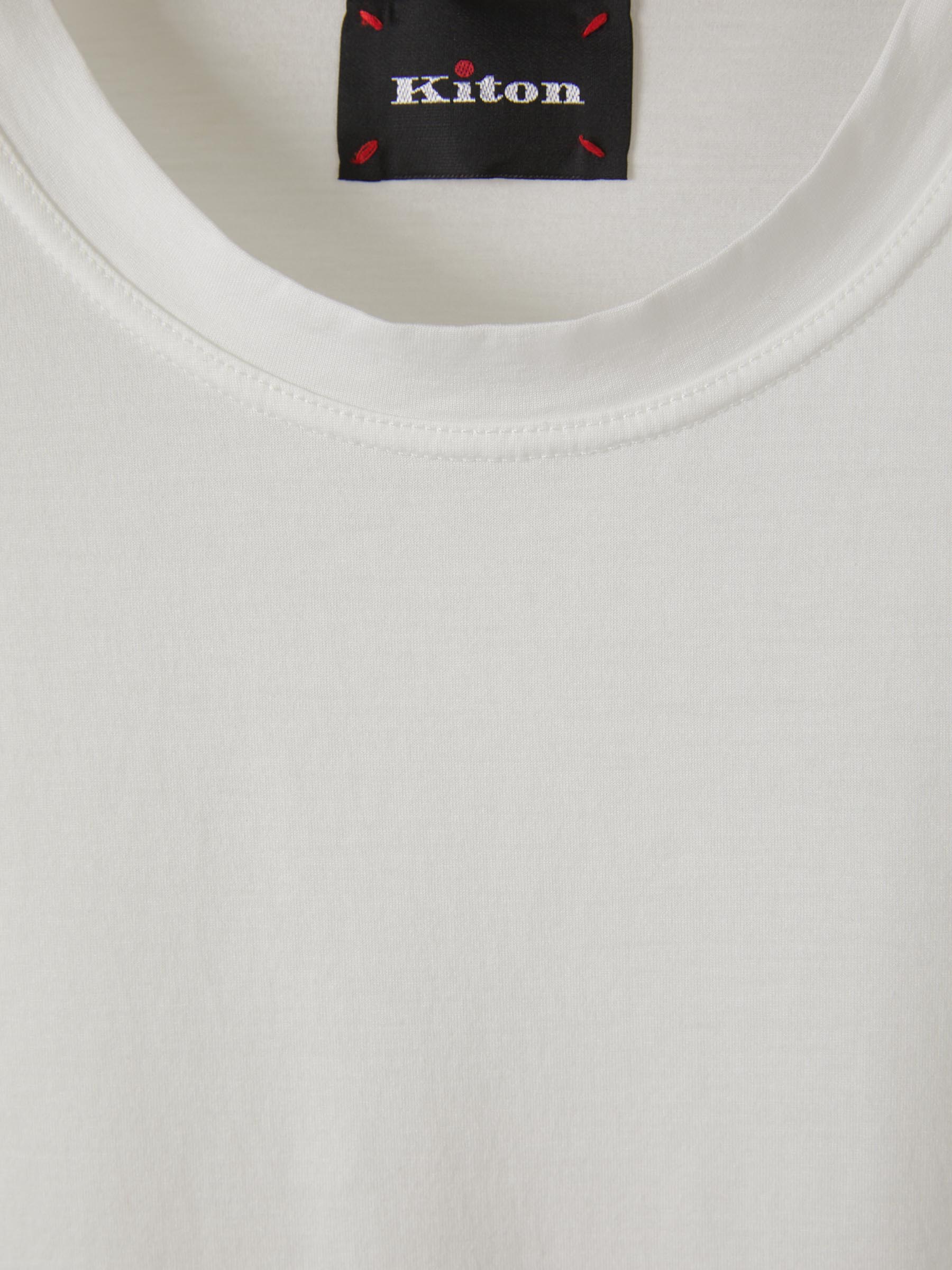 Outlet online Kiton Hombre Camiseta Lisa Algodón color Blanco sku 553-003322 01 - Foto 3