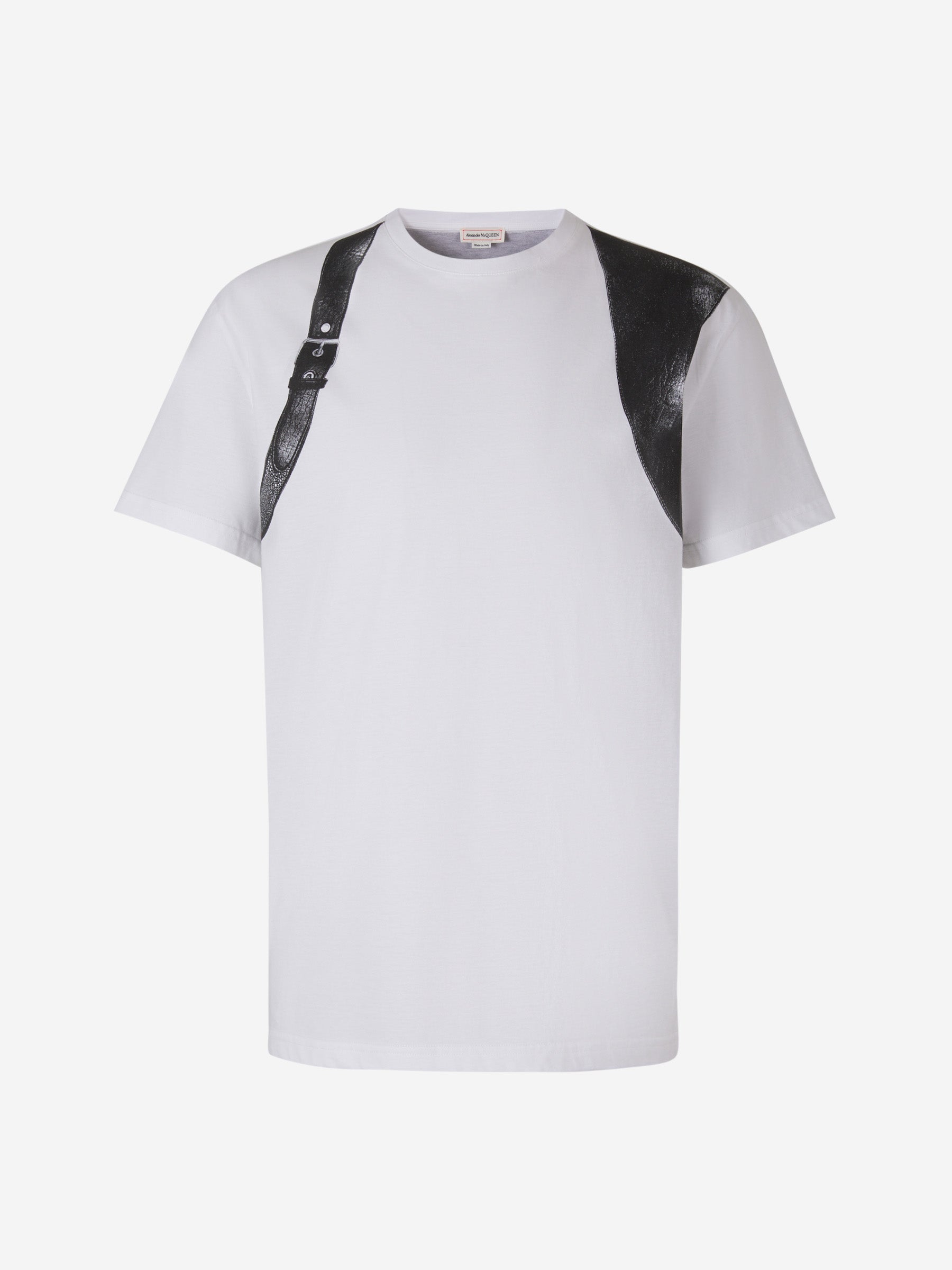 Outlet online Alexander McQueen Hombre Camiseta Gráfico Arnés color Blanco sku 553-003401 01 - Foto 1