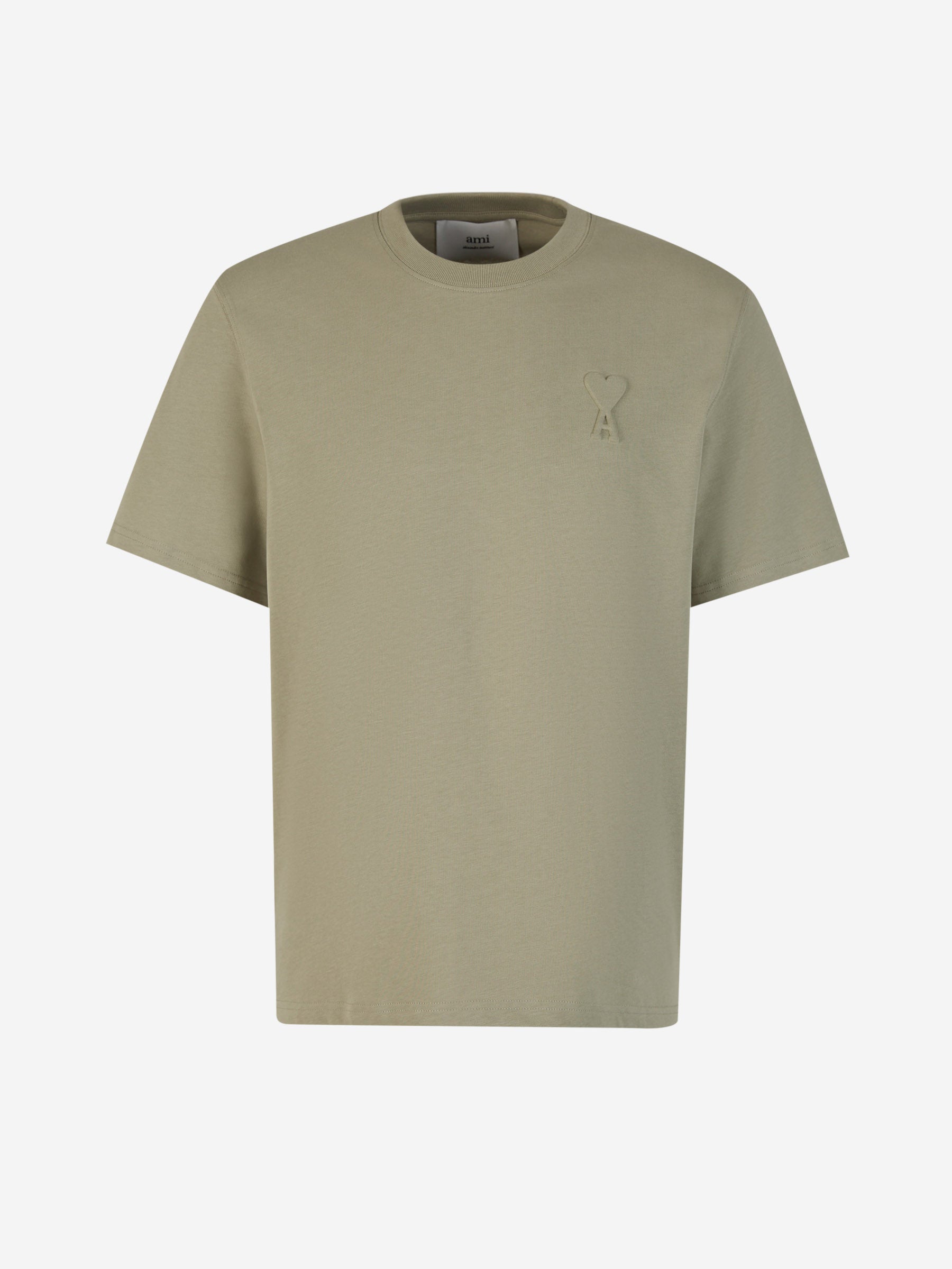 Outlet online Ami Paris Hombre Camiseta Algodón Logo color Verde Militar sku 553-003615 02 - Foto 1