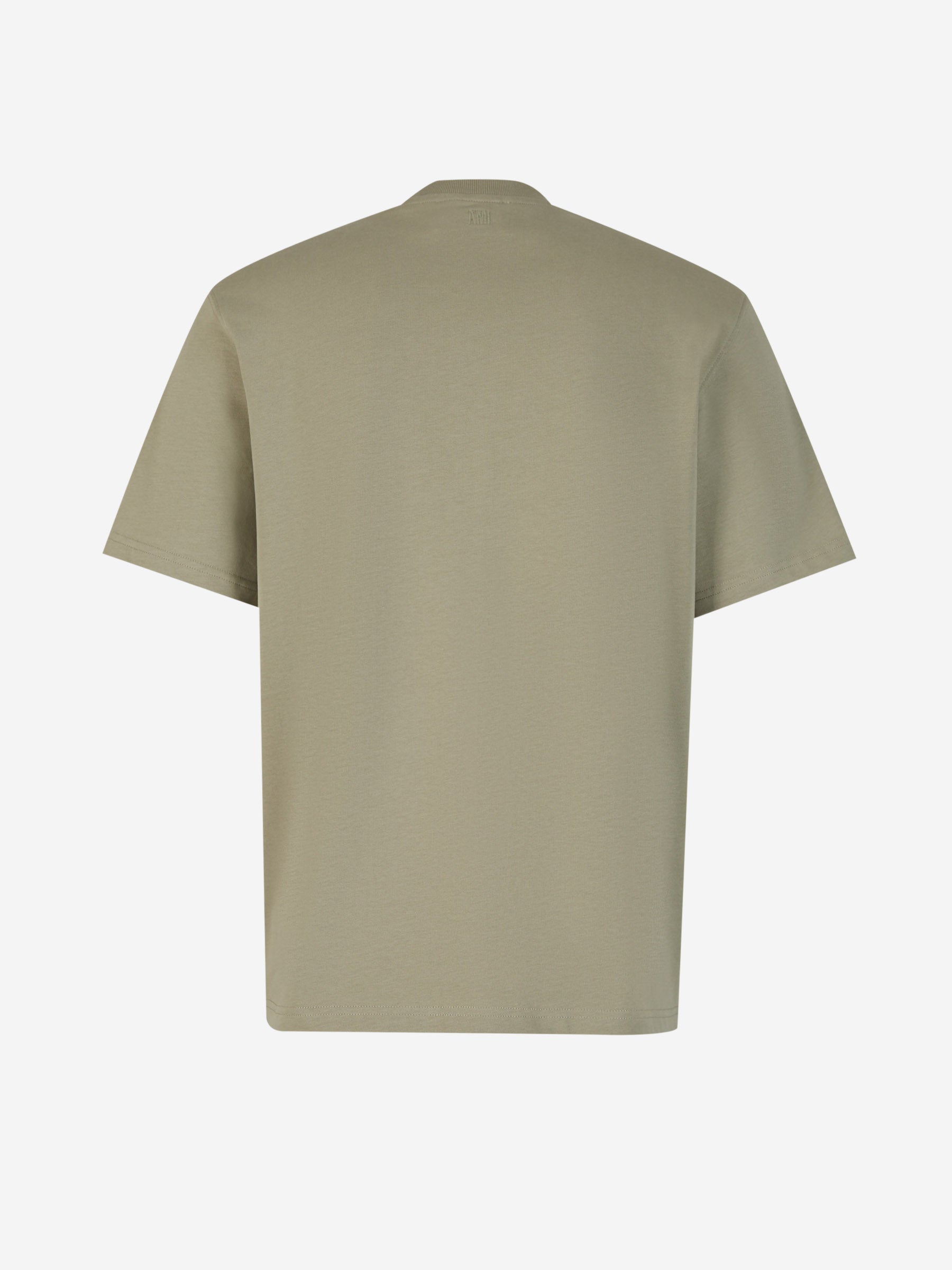Outlet online Ami Paris Hombre Camiseta Algodón Logo color Verde Militar sku 553-003615 02 - Foto 2