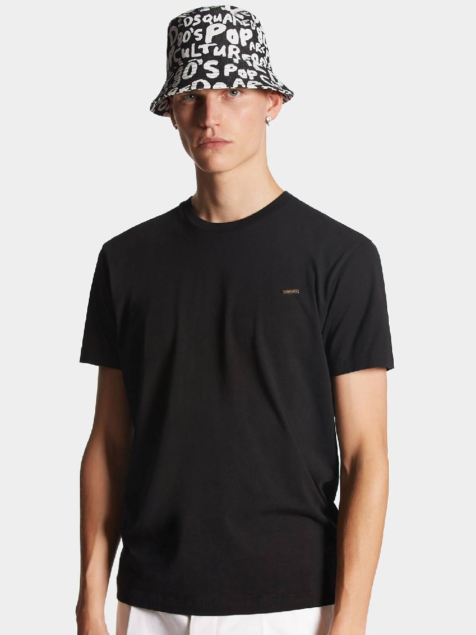 Outlet online Dsquared2 Hombre Camiseta Logo Algodón color Negro sku 553-003794 02 - Foto 1