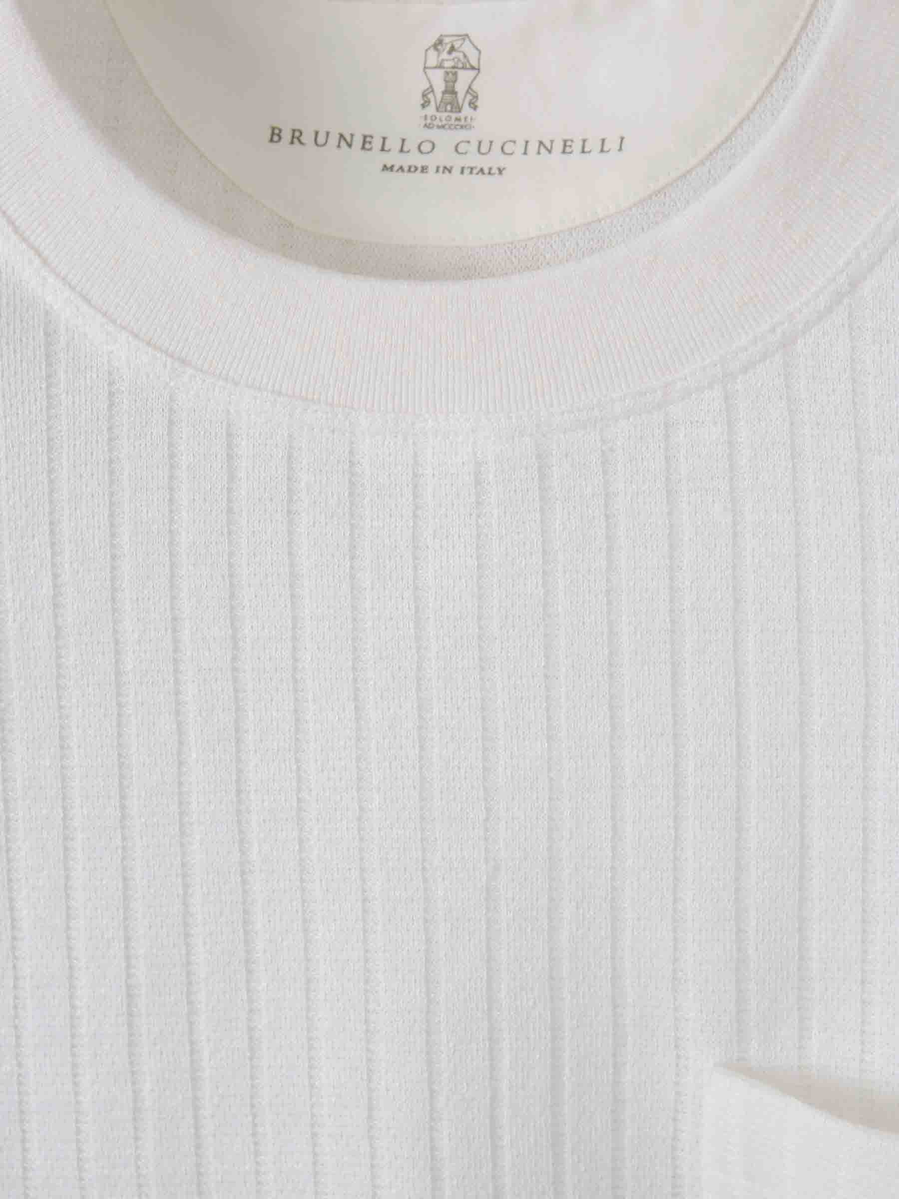 Brunello Cucinelli Hombre Barcelona Camiseta Canalé Bolsillo color Marfil sku 553-004017 01 - Foto 3