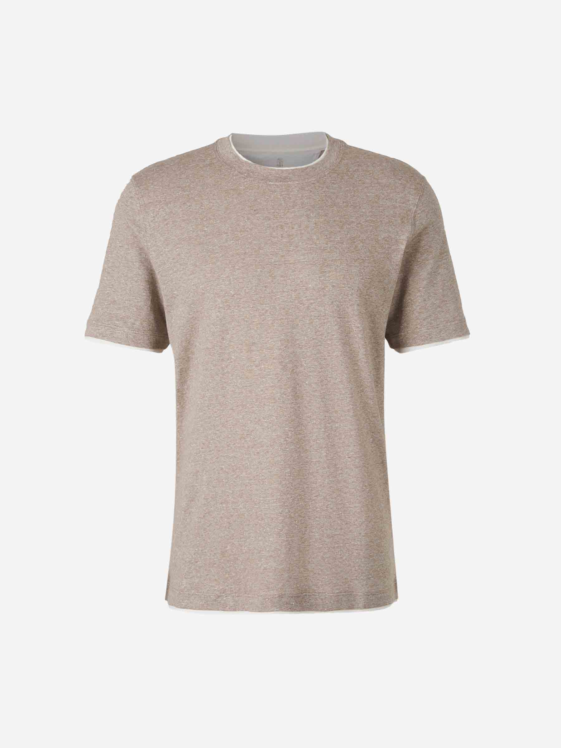 Brunello Cucinelli Hombre Barcelona Camiseta Punto Capas color Marrón sku 553-004018 01 - Foto 1