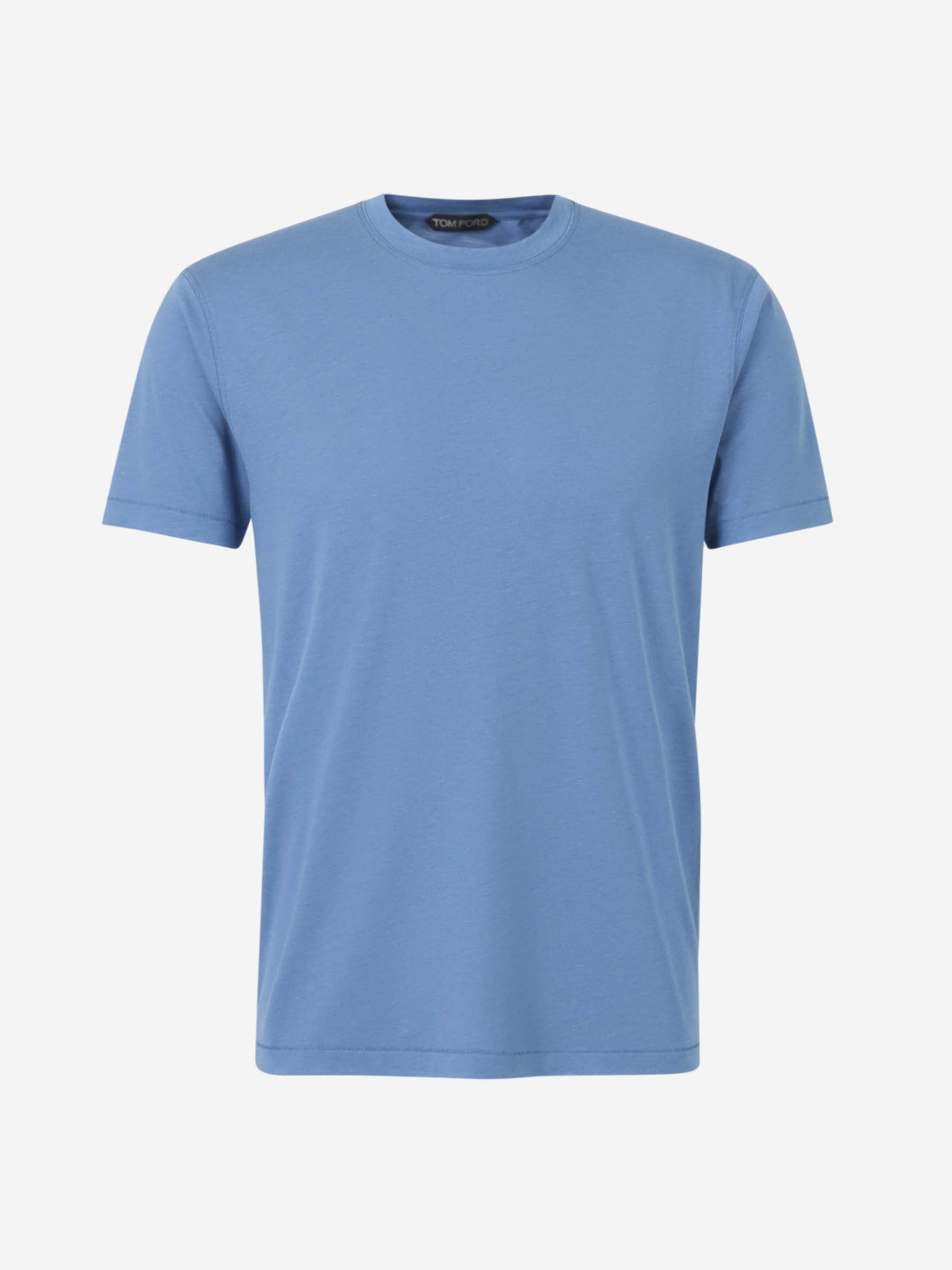 Outlet online Tom Ford Hombre Camiseta Logo Algodón color Azul sku 553-004032 05 - Foto 1
