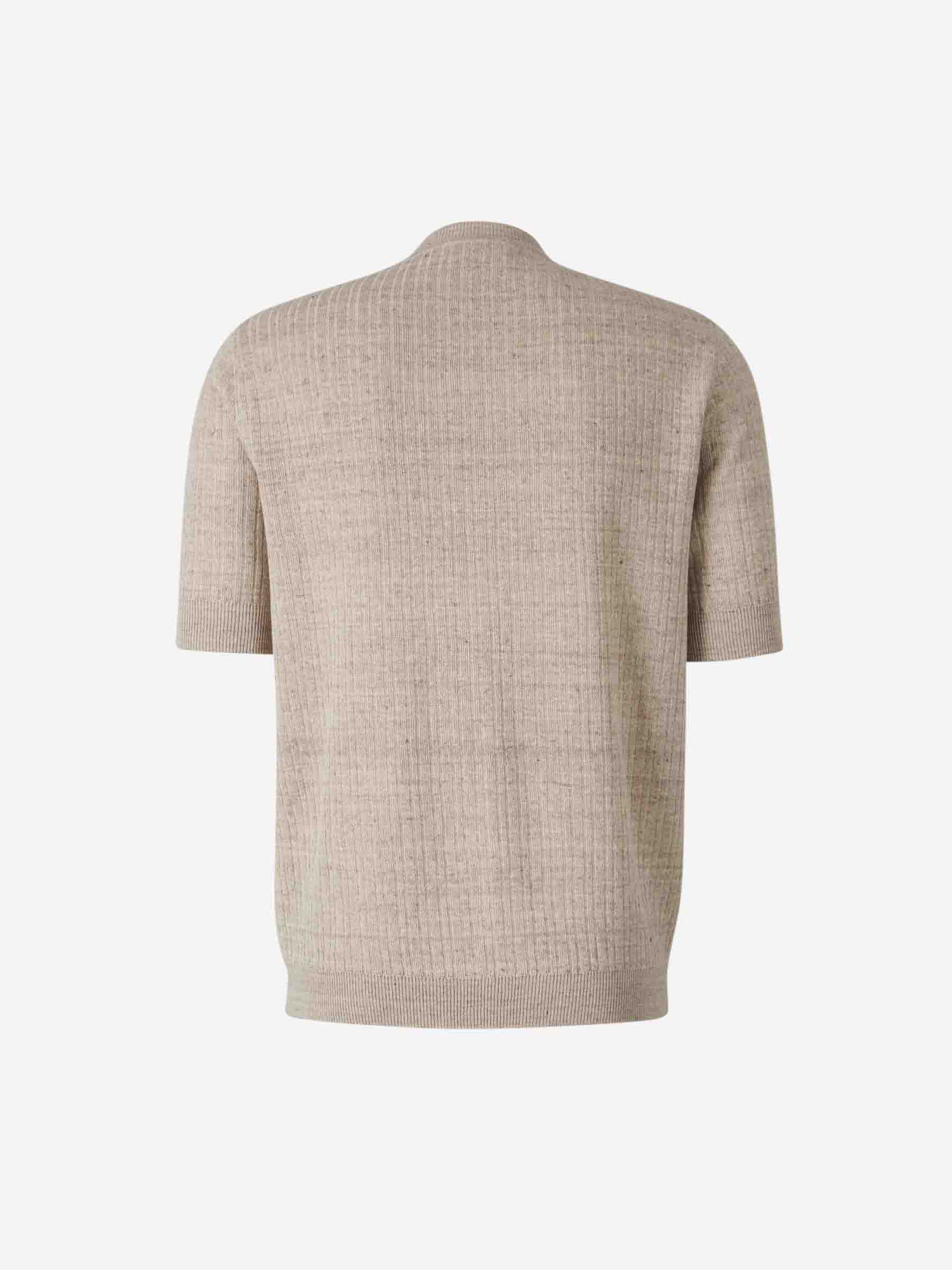 Lardini Hombre Barcelona Camiseta Acanalada Lino color Beige sku 553-004066 02 - Foto 2