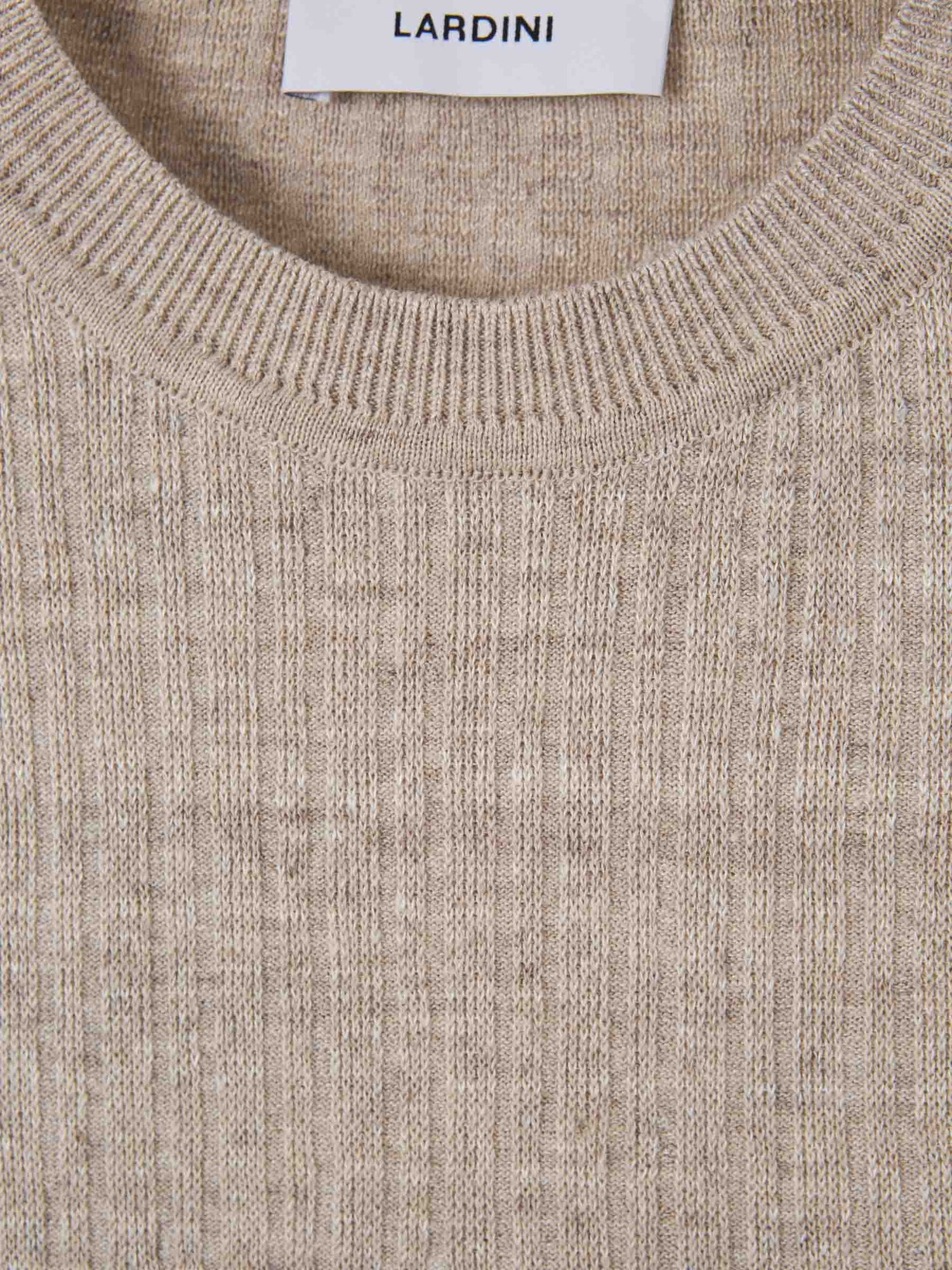 Lardini Hombre Barcelona Camiseta Acanalada Lino color Beige sku 553-004066 02 - Foto 3