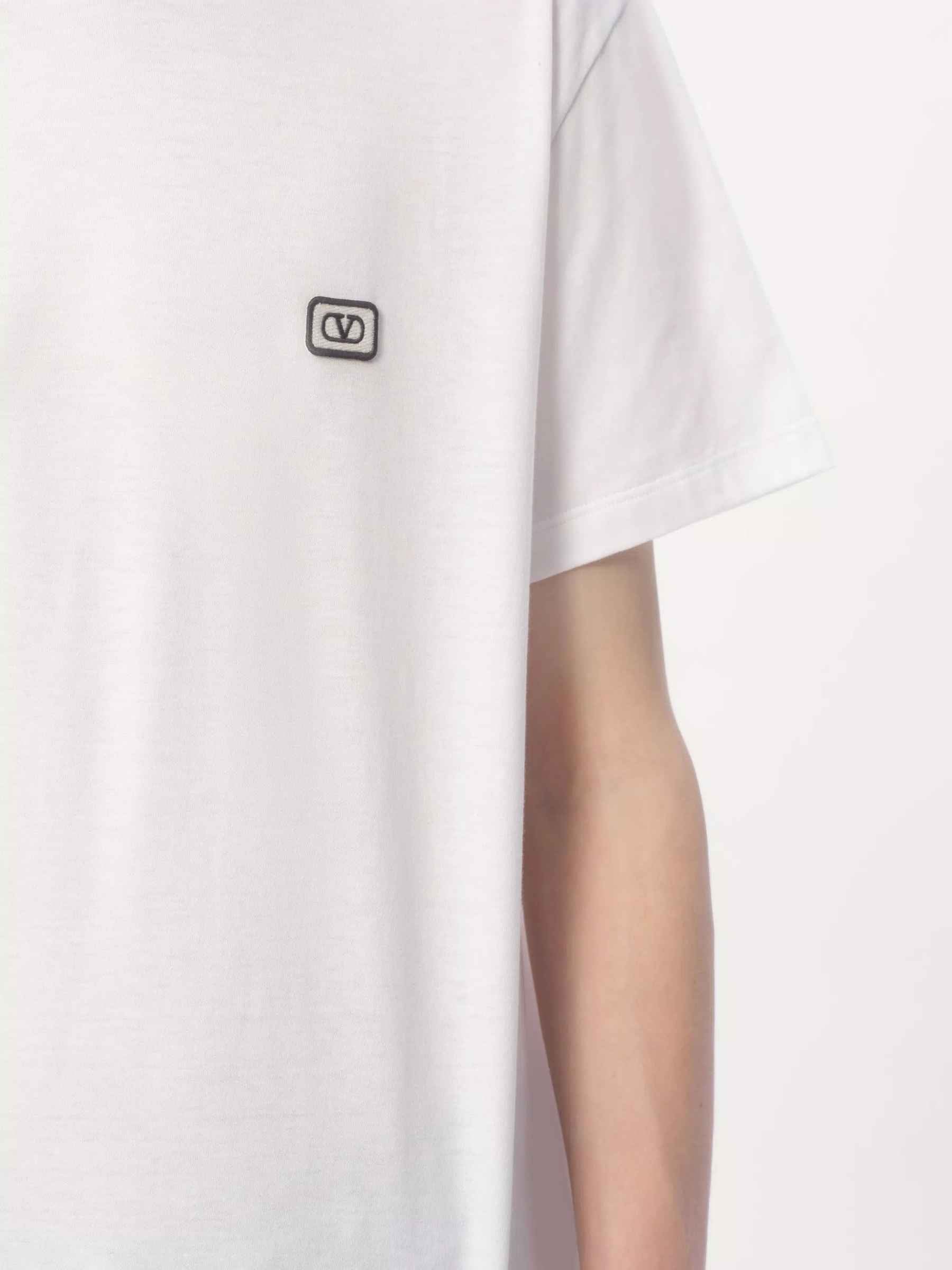 Valentino Hombre Barcelona Camiseta Logo Algodón color Blanco sku 553-004092 01 - Foto 5