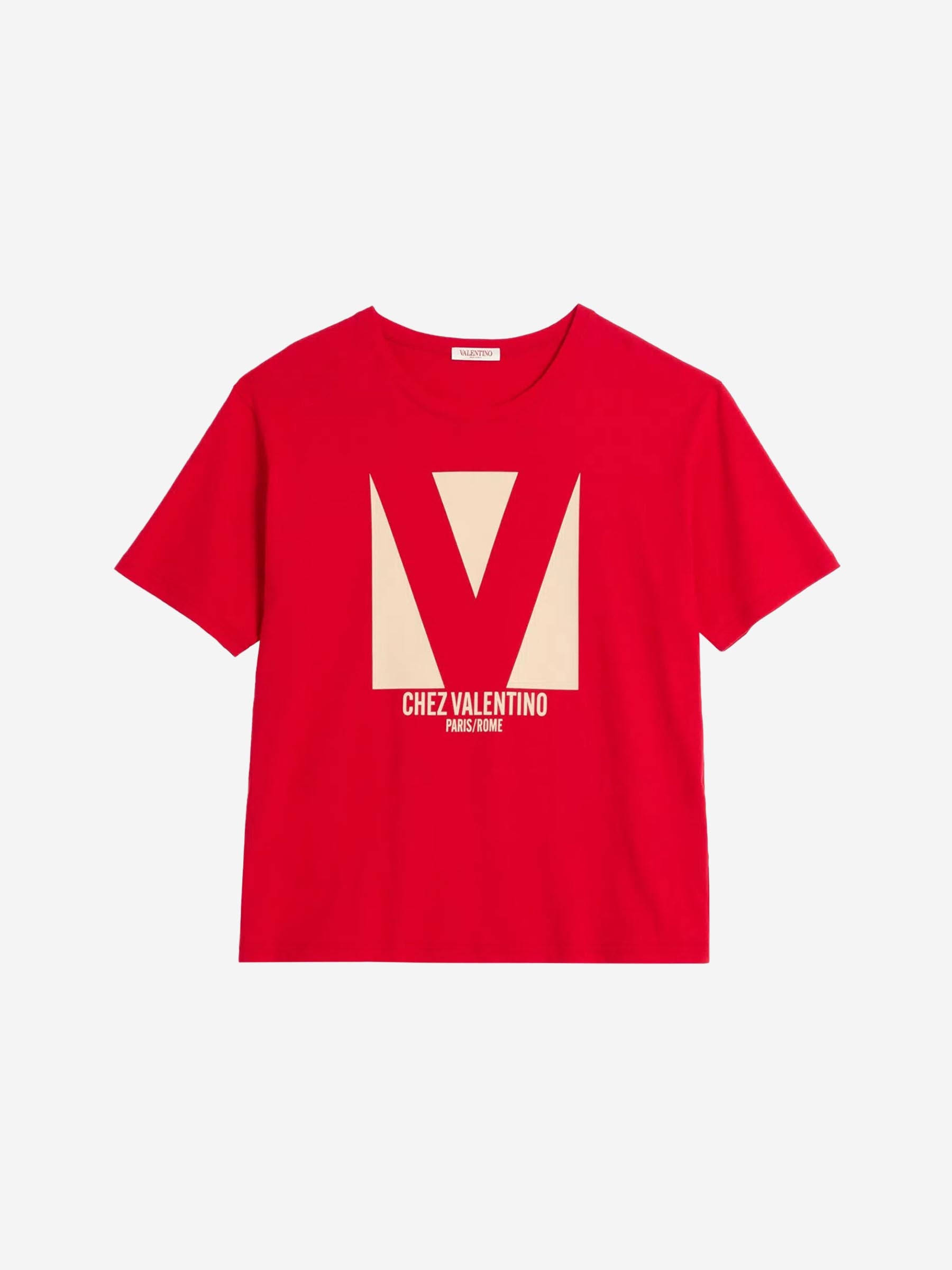 Valentino Hombre Barcelona Camiseta Logo Algodón color Rojo sku 553-004093 00 - Foto 1