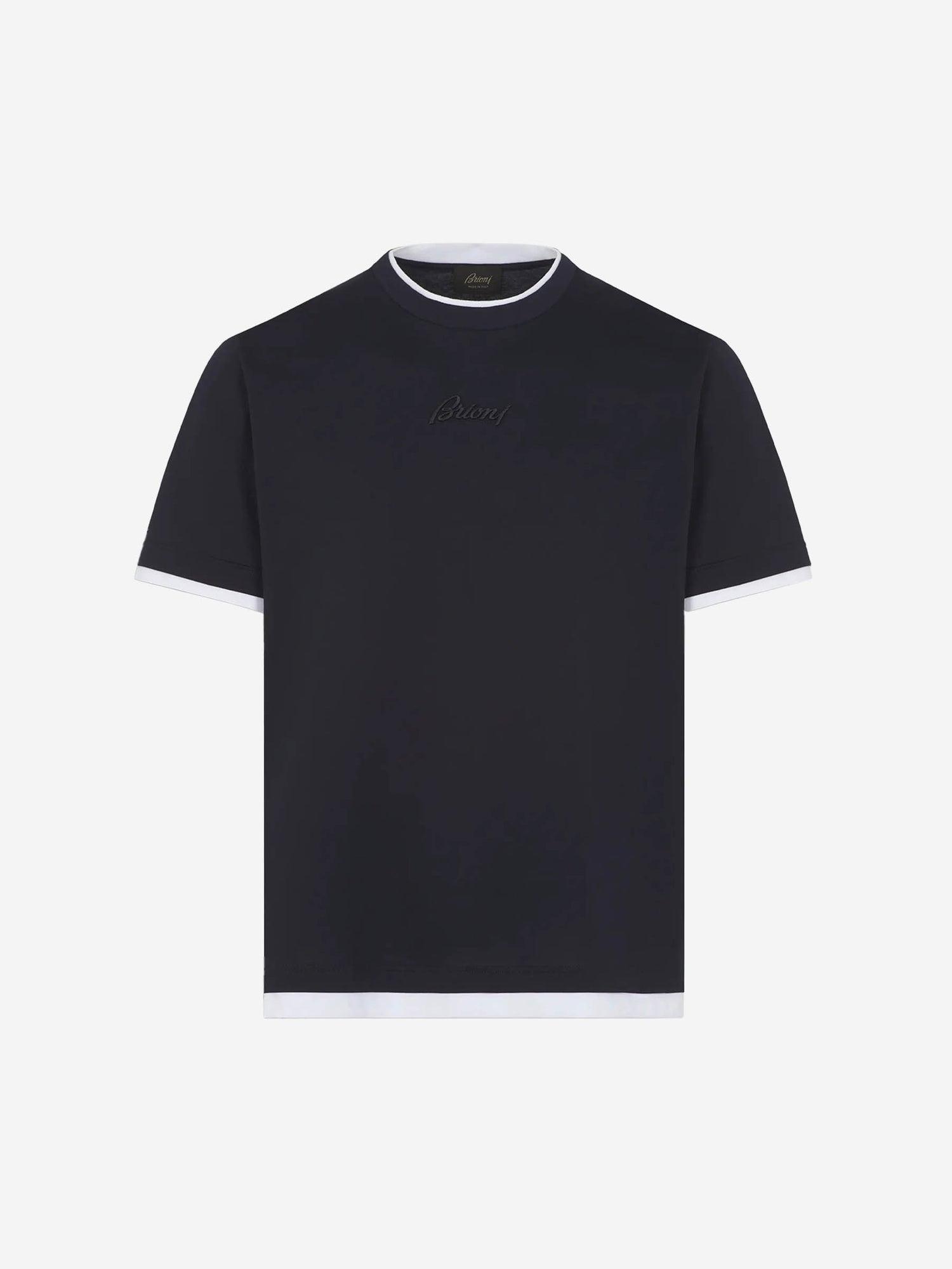 Brioni Hombre Barcelona Camiseta Logo Contraste color Azul Cobalto sku 553-004109 01 - Foto 1