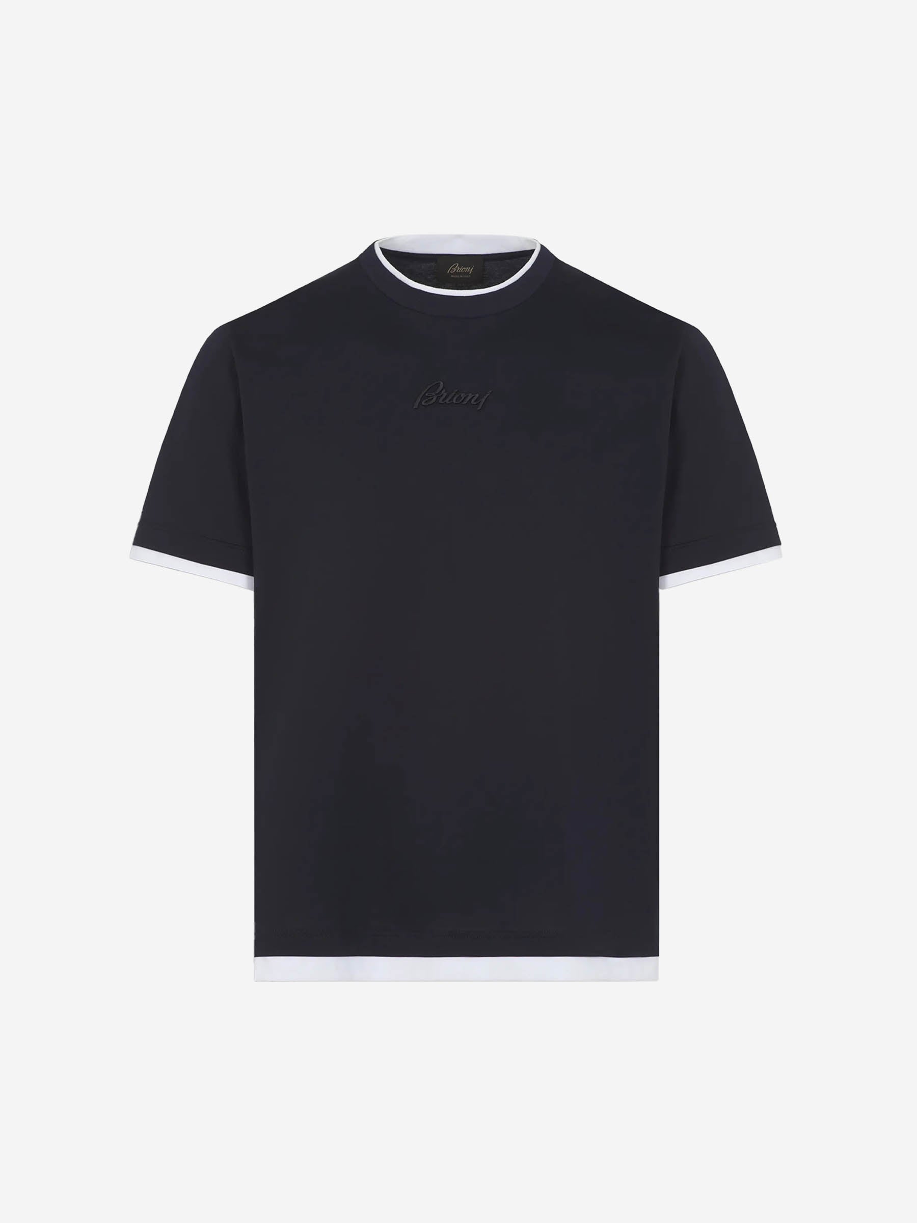 Outlet online Brioni Hombre Camiseta Logo Contraste color Azul Cobalto sku 553-004109 01 - Foto 1