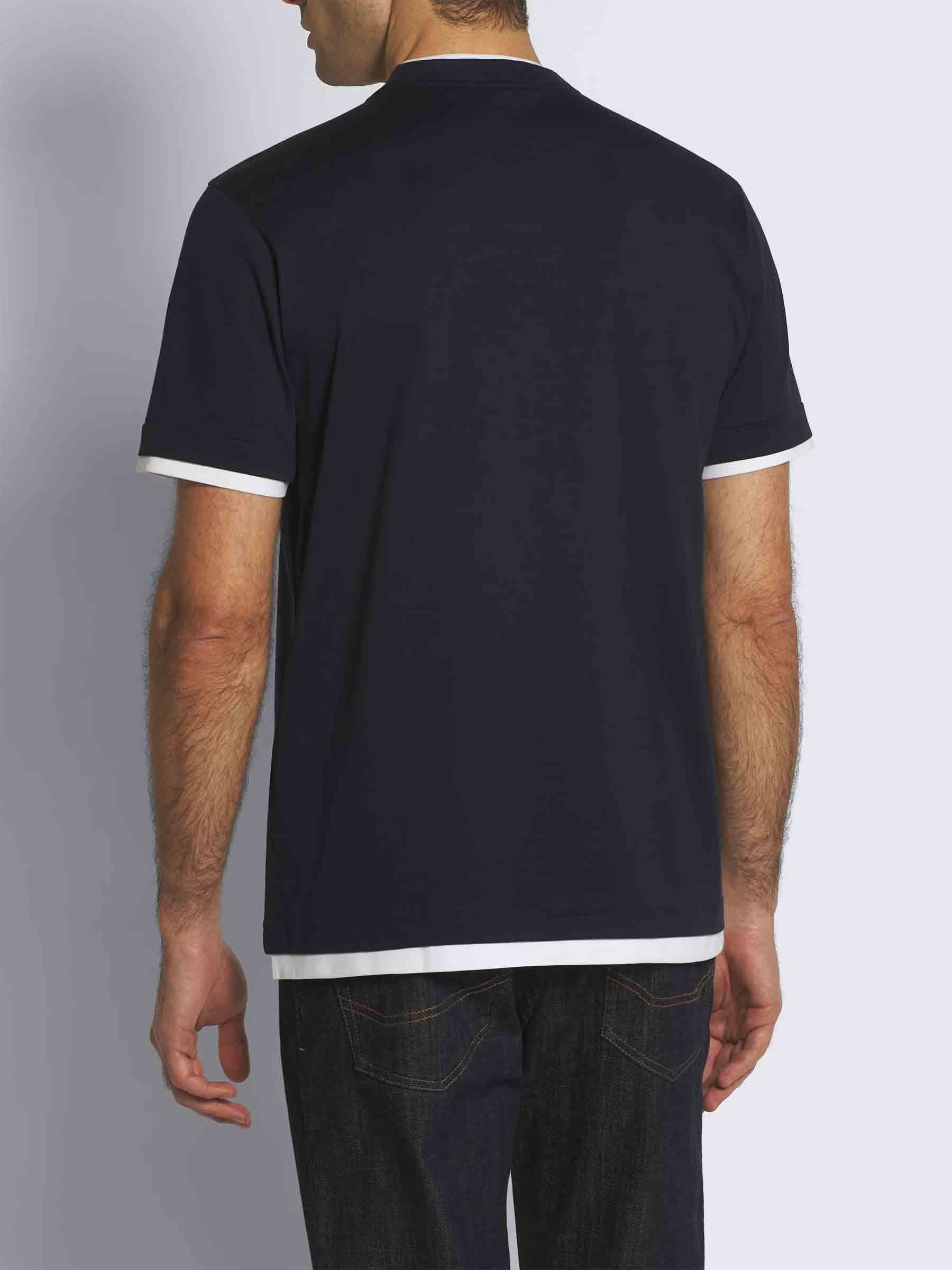 Outlet online Brioni Hombre Camiseta Logo Contraste color Azul Cobalto sku 553-004109 01 - Foto 3