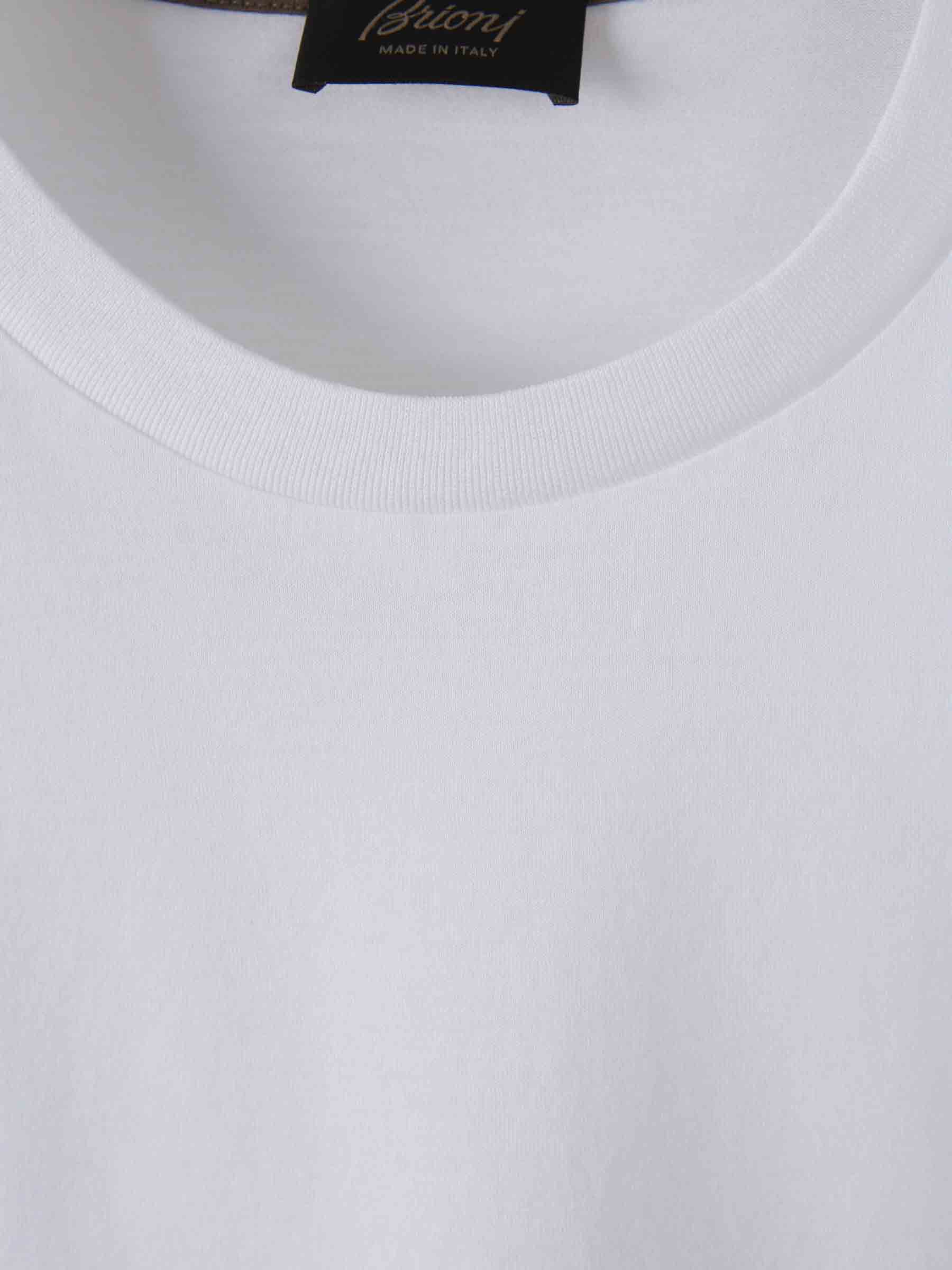 Brioni Hombre Barcelona Camiseta Logo Algodón color Blanco sku 553-004110 02 - Foto 3