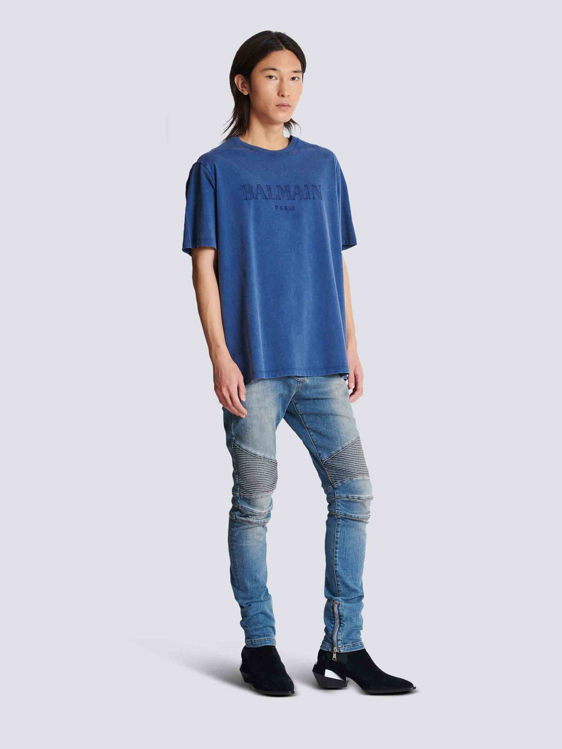 Balmain Hombre Barcelona Camiseta Logo Algodón color Azul Marino sku 553-004113 01 - Foto 2