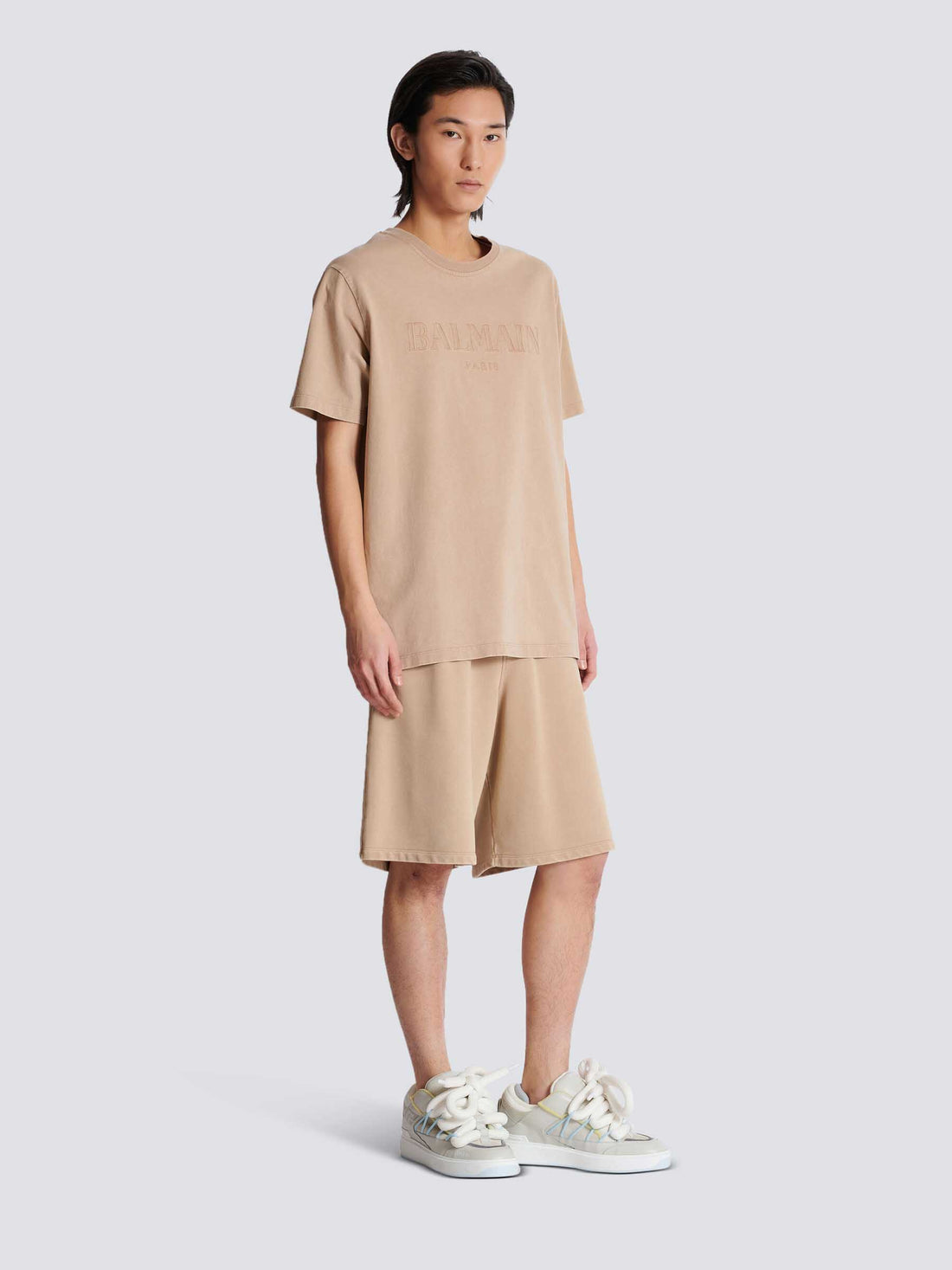 Balmain Hombre Barcelona Camiseta Logo Algodón color Nude sku 553-004113 03 - Foto 2