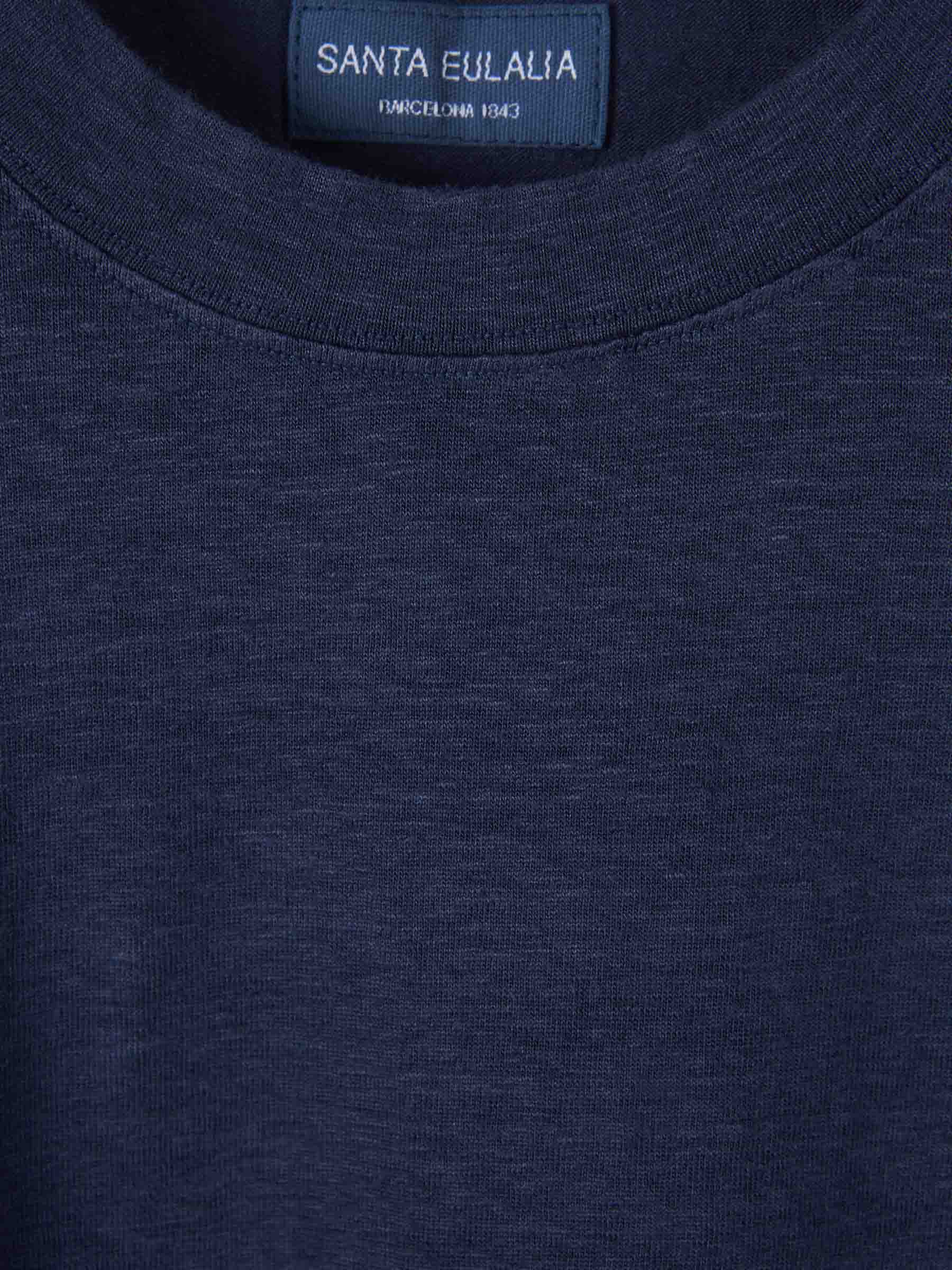 Outlet online Santa Eulalia Hombre Camiseta Punto Lino color Azul Marino sku 553-004116 01 - Foto 3