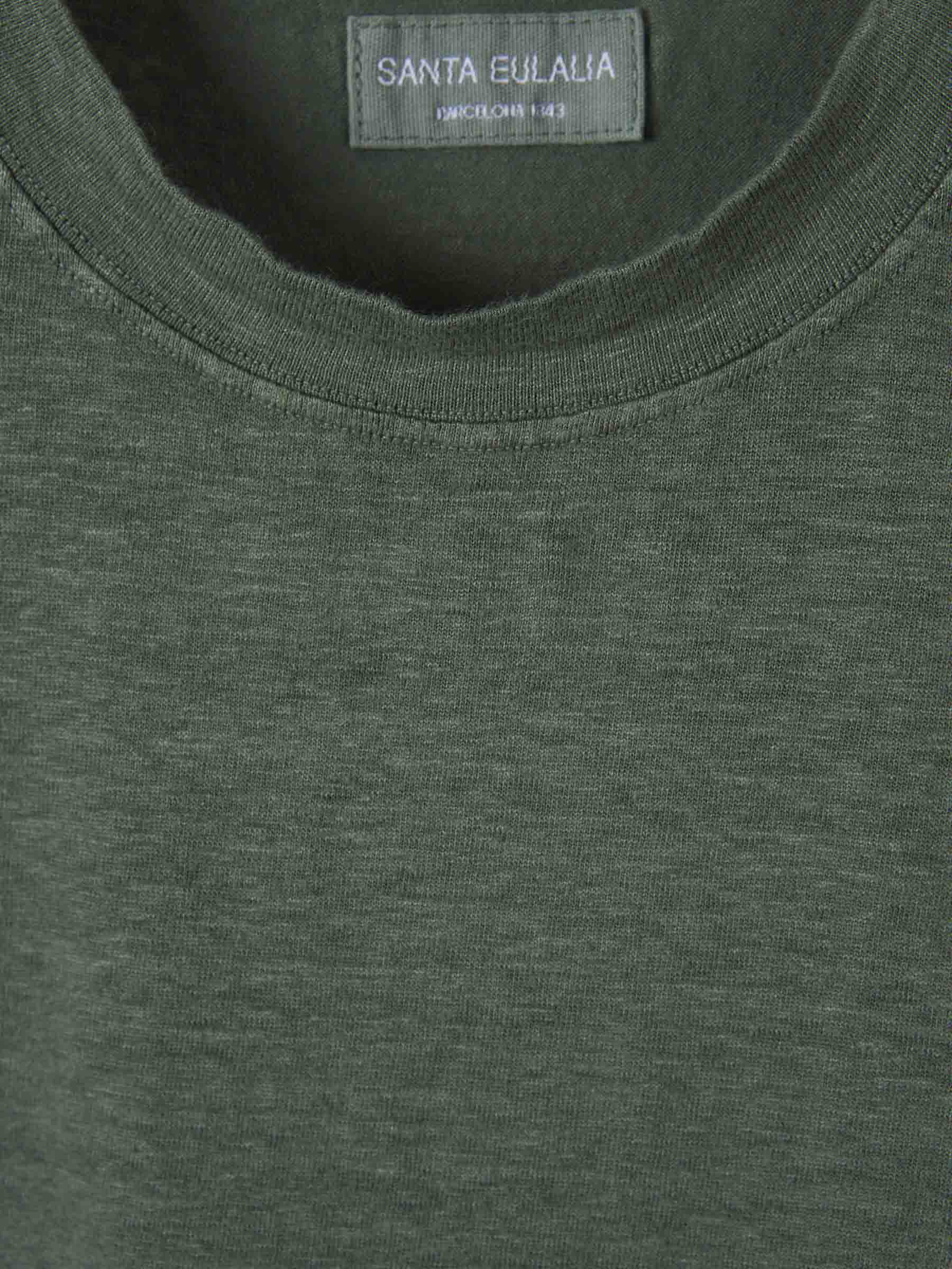 Outlet online Santa Eulalia Hombre Camiseta Punto Lino color Verde Militar sku 553-004116 05 - Foto 3