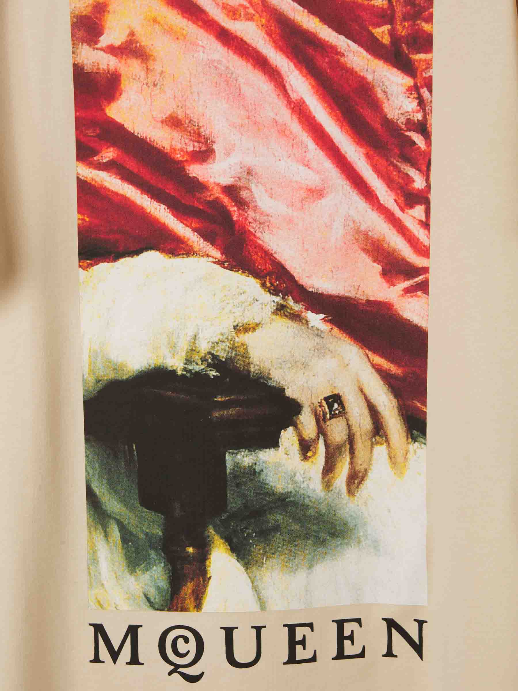 Alexander McQueen Hombre Barcelona Camiseta Logo Algodón color Beige sku 553-004119 01 - Foto 4