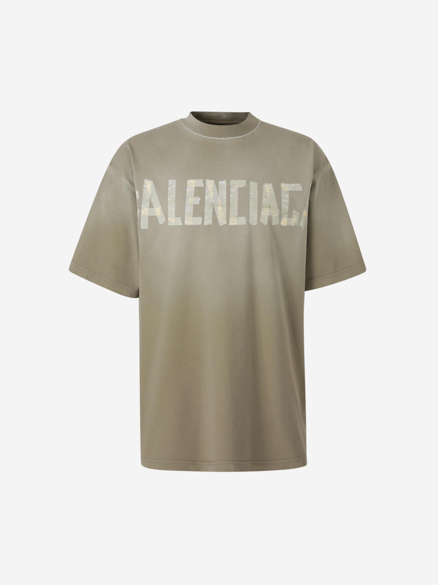 Outlet online Balenciaga Hombre Camiseta Tape Type color Verde Militar sku 553-004143 01 - Foto 1