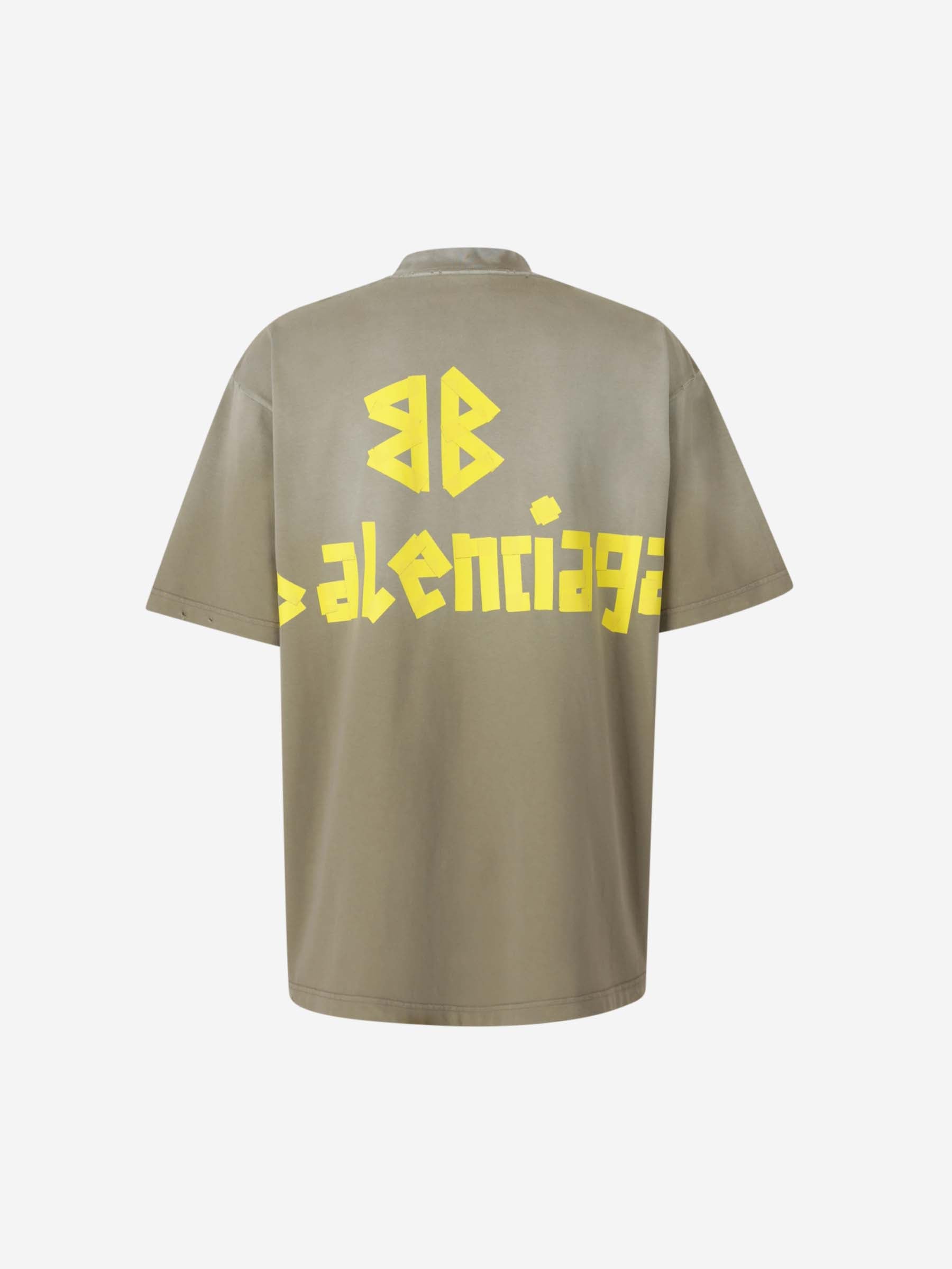 Outlet online Balenciaga Hombre Camiseta Tape Type color Verde Militar sku 553-004143 01 - Foto 2