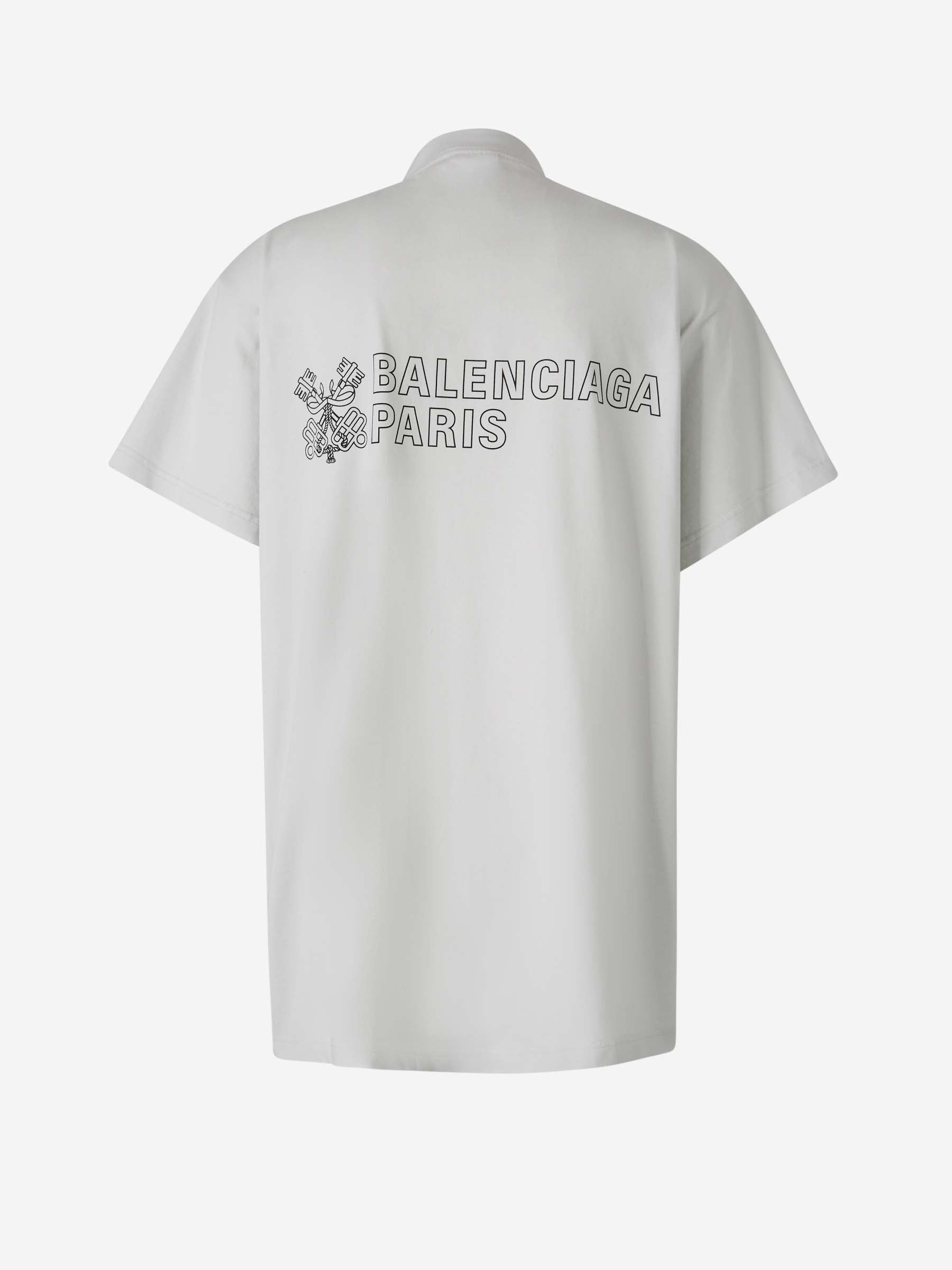 Outlet online Balenciaga Hombre Camiseta Logo Algodón color Blanco sku 553-004145 01 - Foto 2