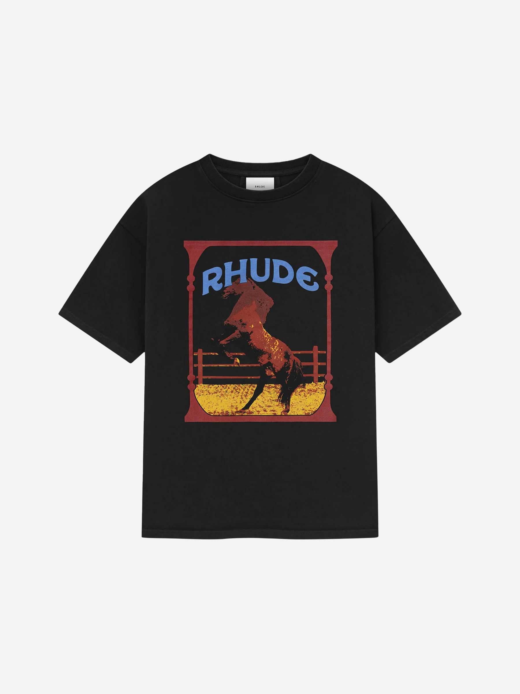 Rhude Hombre Barcelona Camiseta Cadre Algodón color Negro sku 553-004185 01 - Foto 1