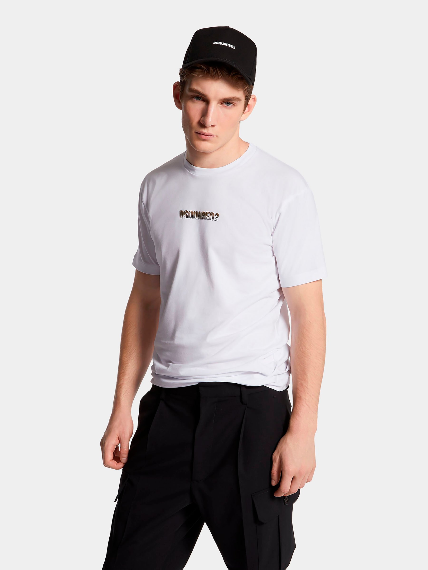 Outlet online Dsquared2 Hombre Camiseta Logo Algodón color Blanco sku 553-004196 01 - Foto 2