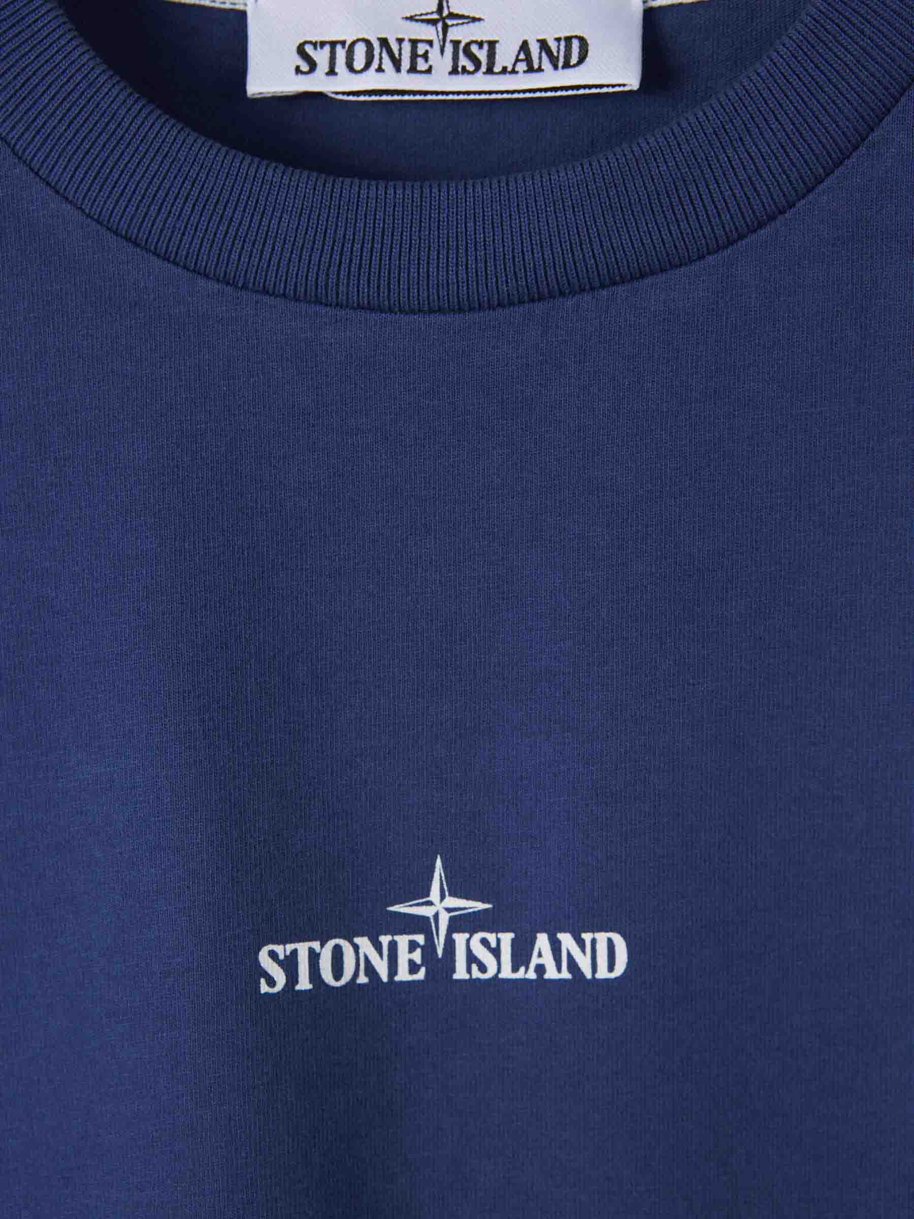 Outlet online Stone Island Hombre Camiseta Combed Algodón color Azul Cobalto sku 553-004209 01 - Foto 3