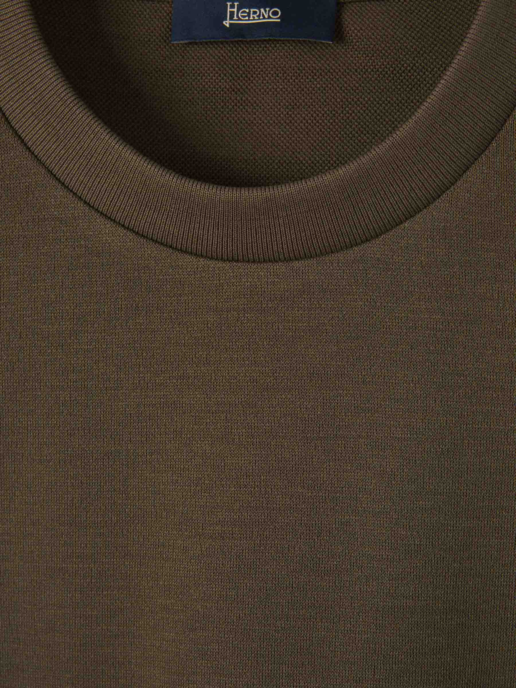 Outlet online Herno Hombre Camiseta Logo Algodón color Verde Militar sku 553-004219 02 - Foto 3