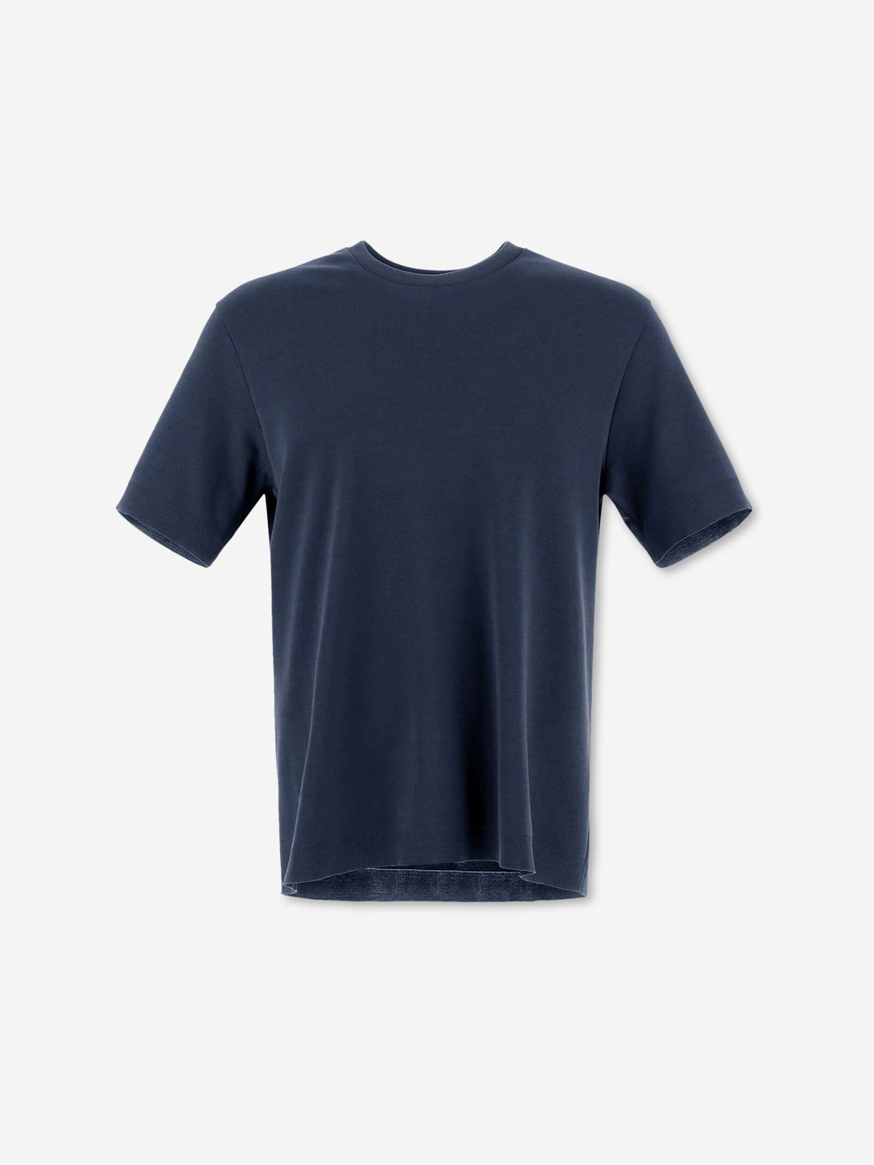 Outlet online Herno Hombre Camiseta Logo Algodón color Azul Marino sku 553-004219 03 - Foto 1