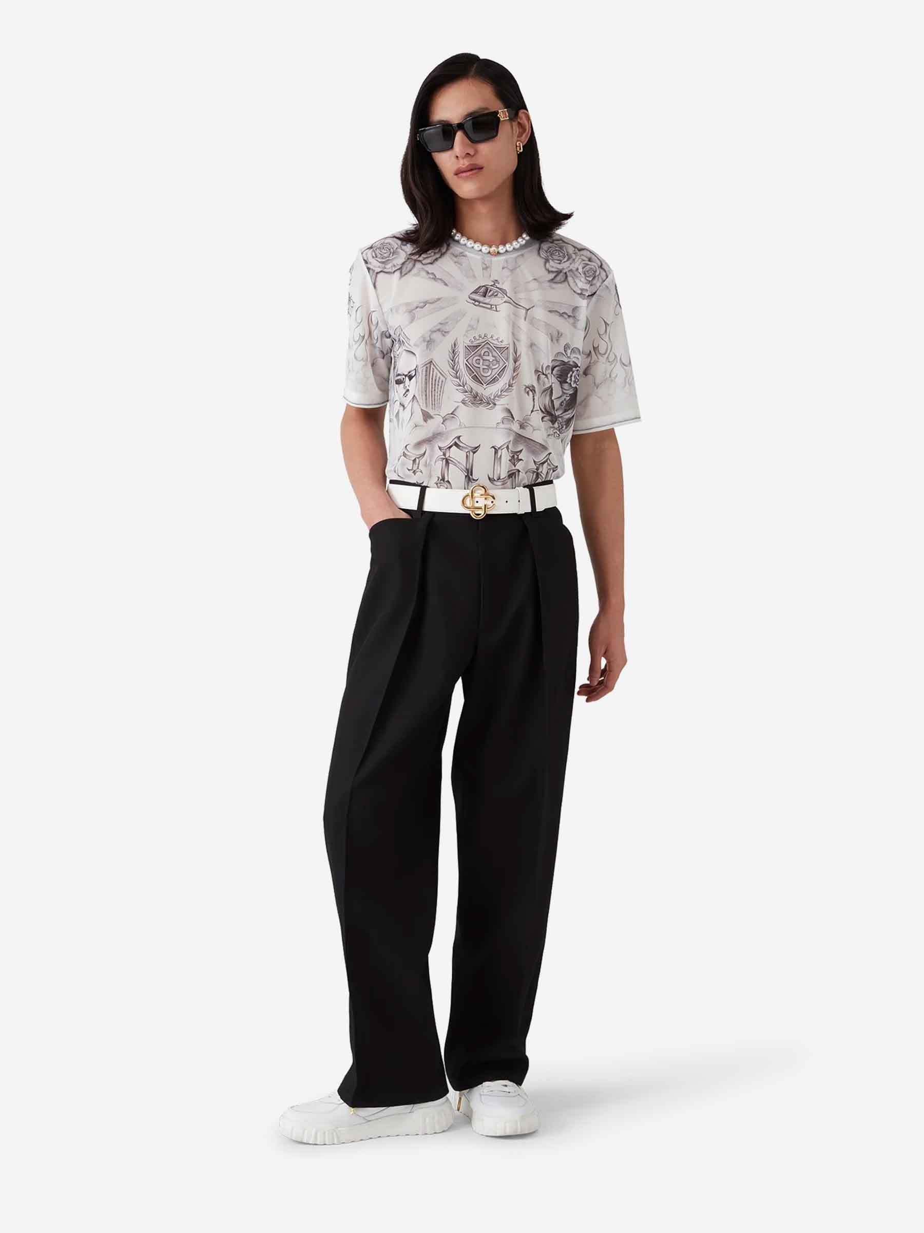 Casablanca Hombre Barcelona Camiseta Tattoo Mesh color Blanco y Negro sku 553-004226 01 - Foto 3