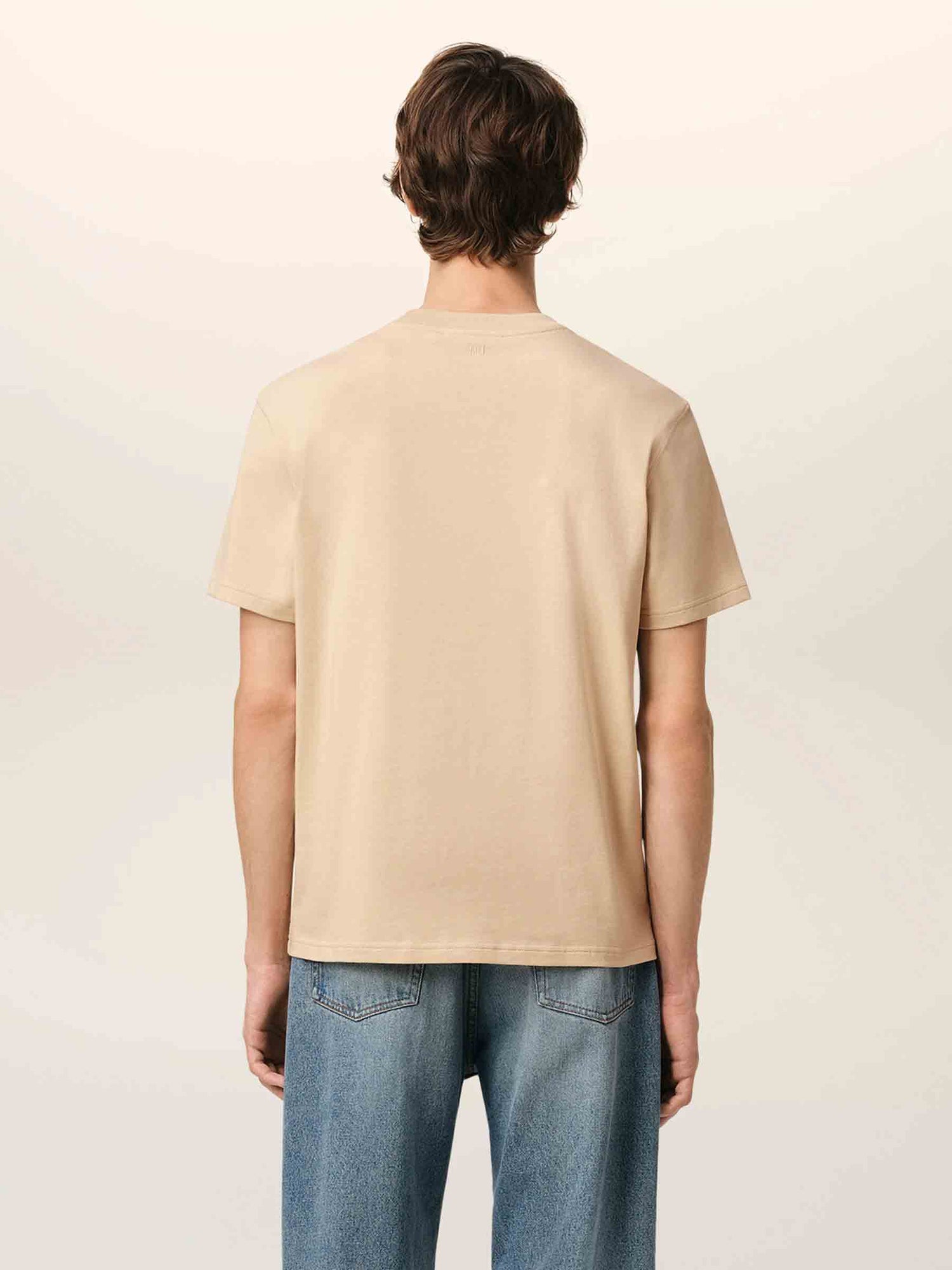 Ami Paris Hombre Barcelona Camiseta Logo Algodón color Beige sku 553-004234 03 - Foto 3