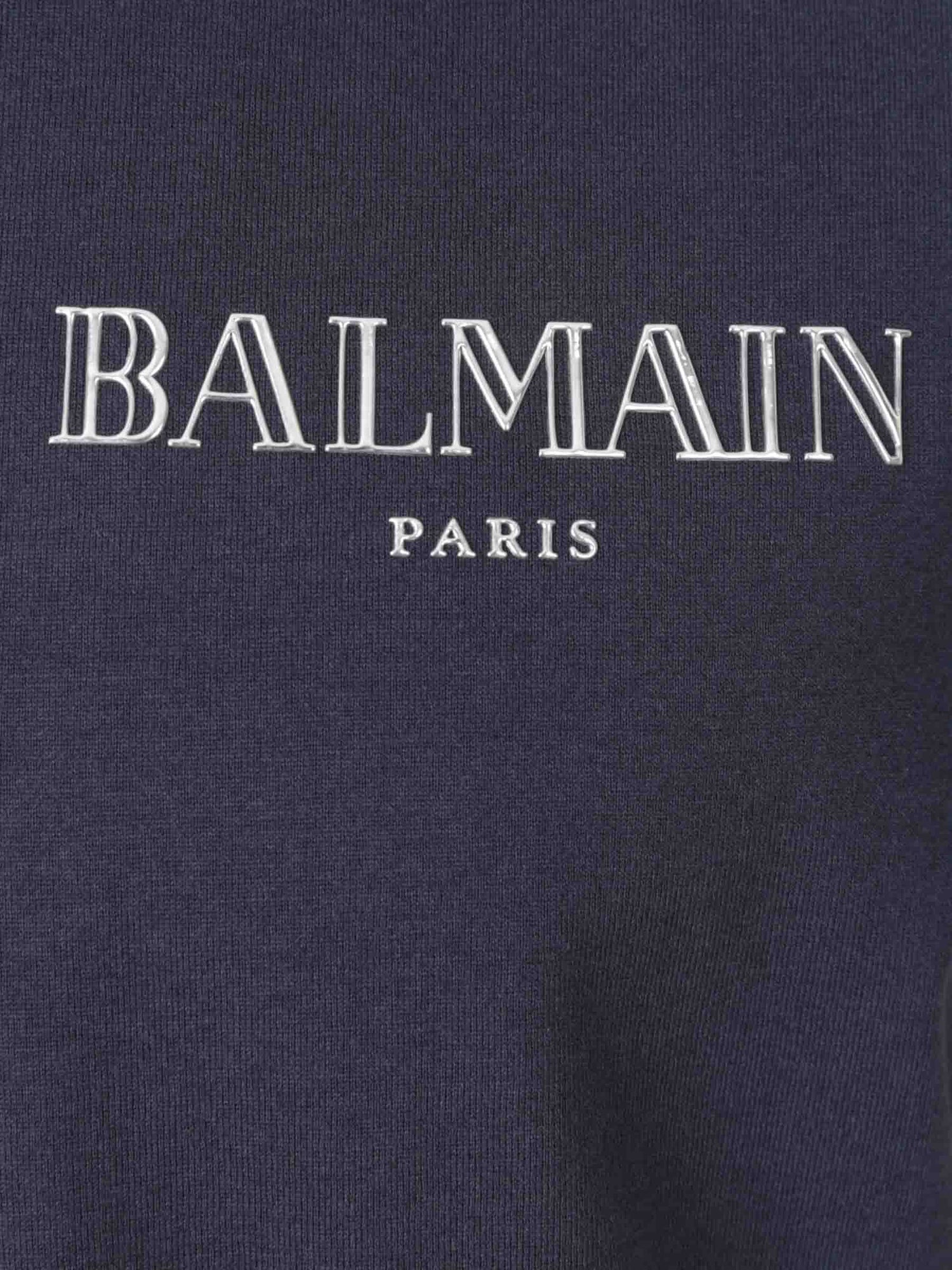 Balmain Hombre Barcelona Camiseta Logo Algodón color Azul Marino sku 553-004237 01 - Foto 3