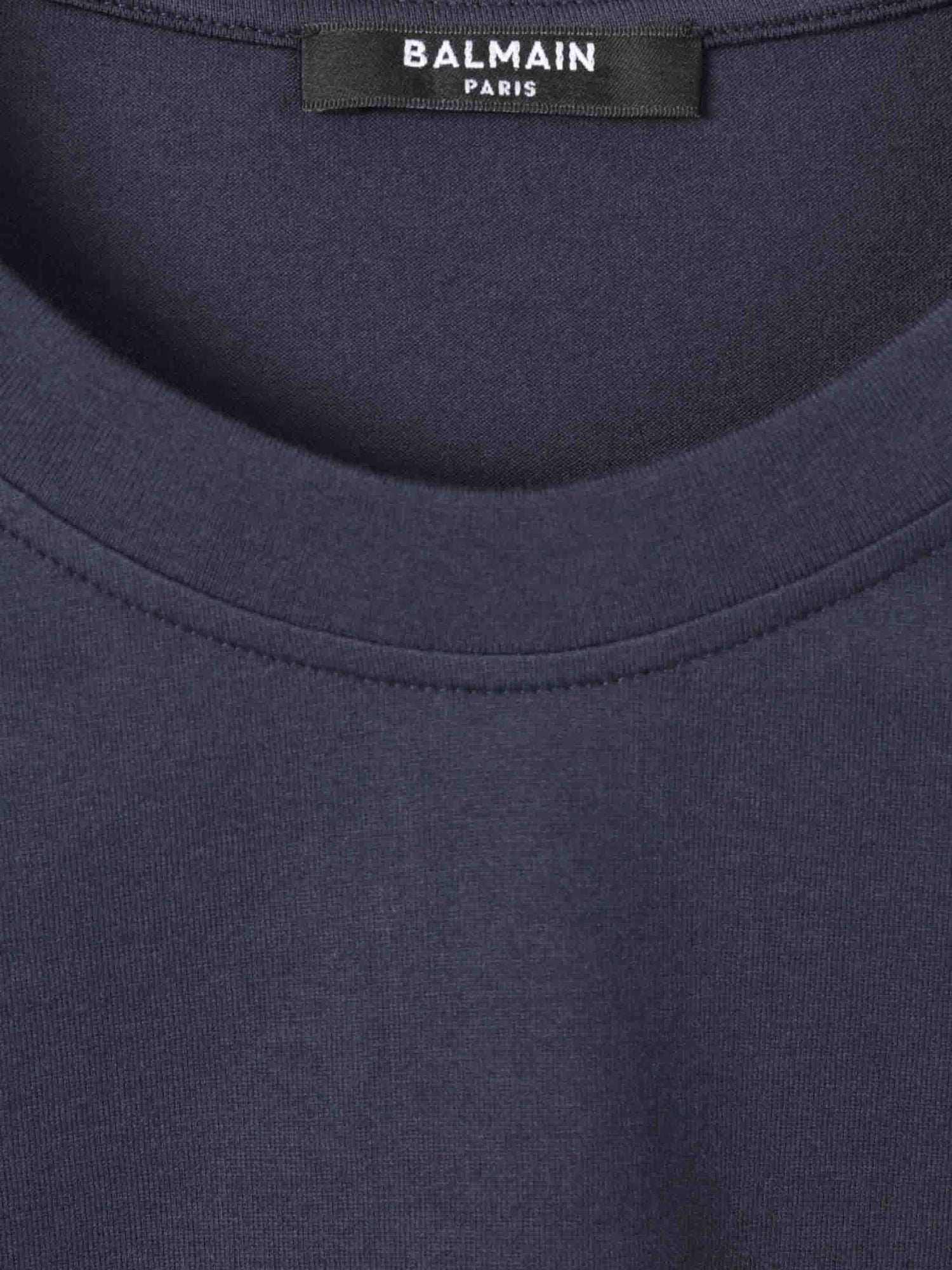 Balmain Hombre Barcelona Camiseta Logo Algodón color Azul Marino sku 553-004237 01 - Foto 4