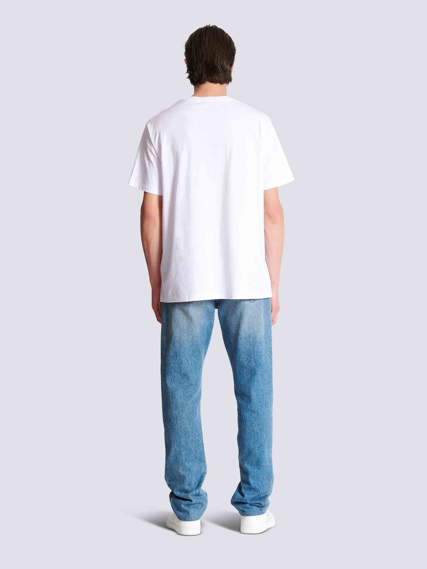 Balmain Hombre Barcelona Camiseta Logo Algodón color Blanco sku 553-004240 01 - Foto 3