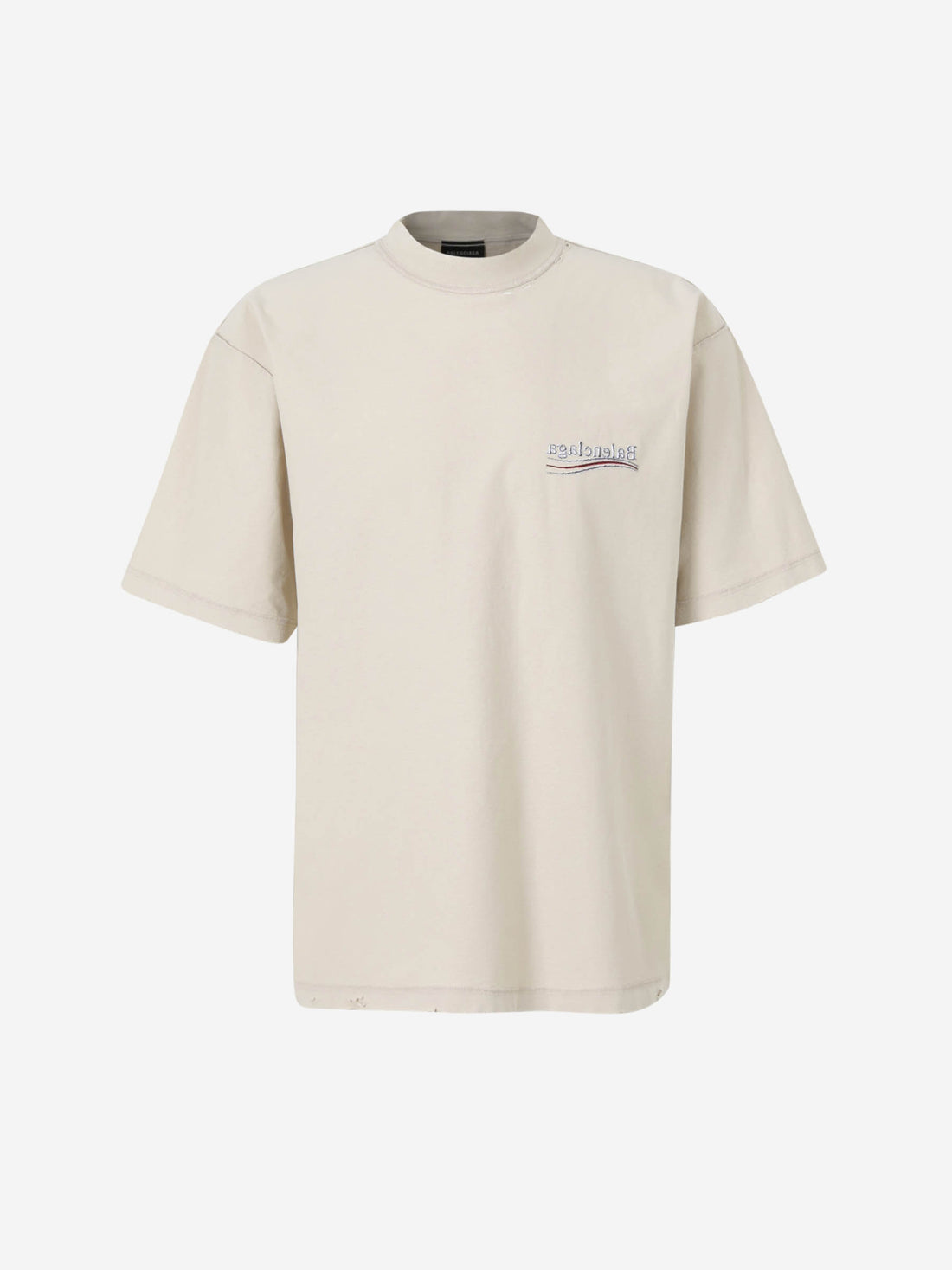 Outlet online Balenciaga Hombre Camiseta Logo Girado color Beige sku 553-004248 01 - Foto 1