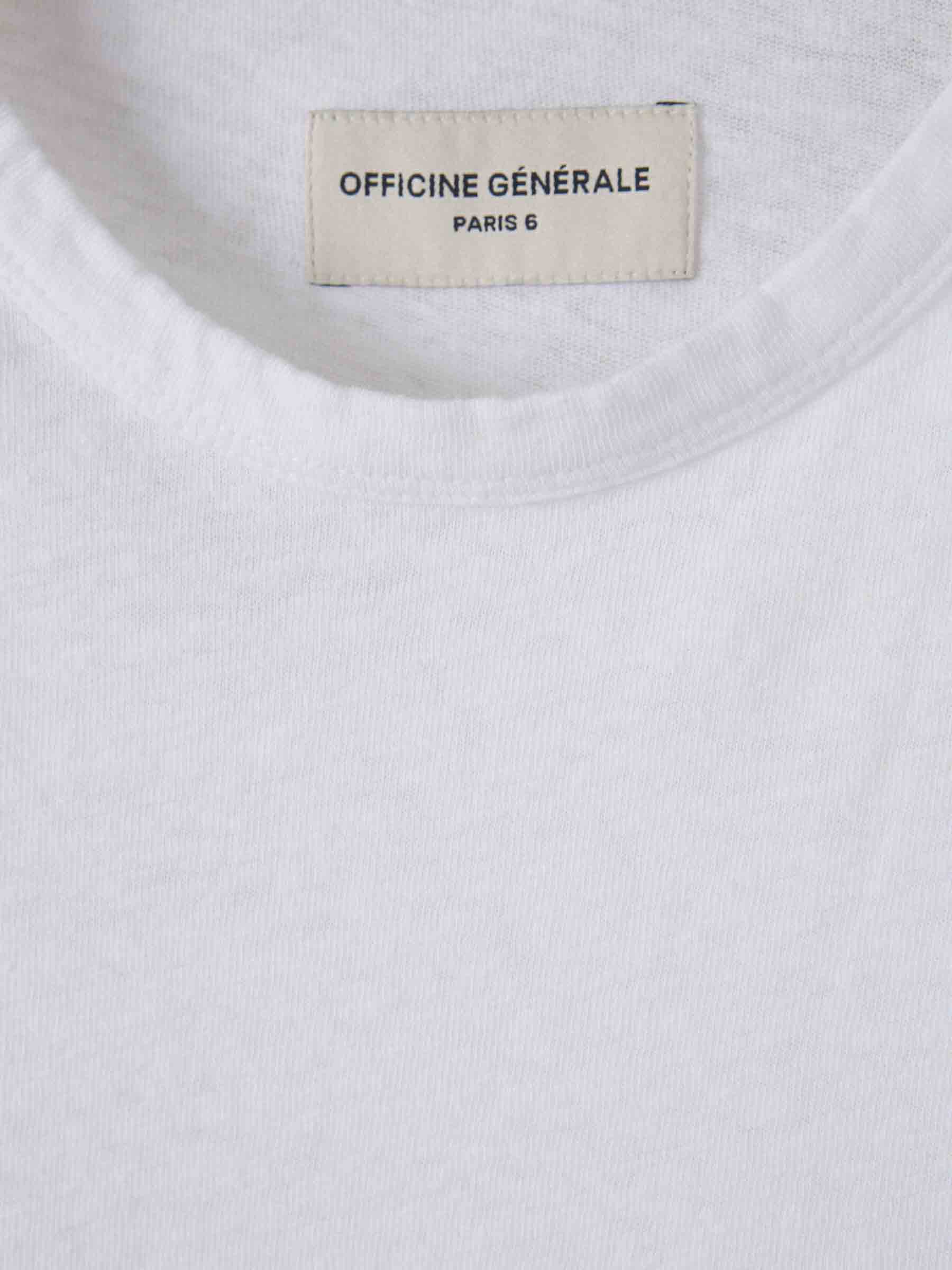 Outlet online Officine Générale Hombre Camiseta Lino Algodón color Blanco sku 553-004258 01 - Foto 3
