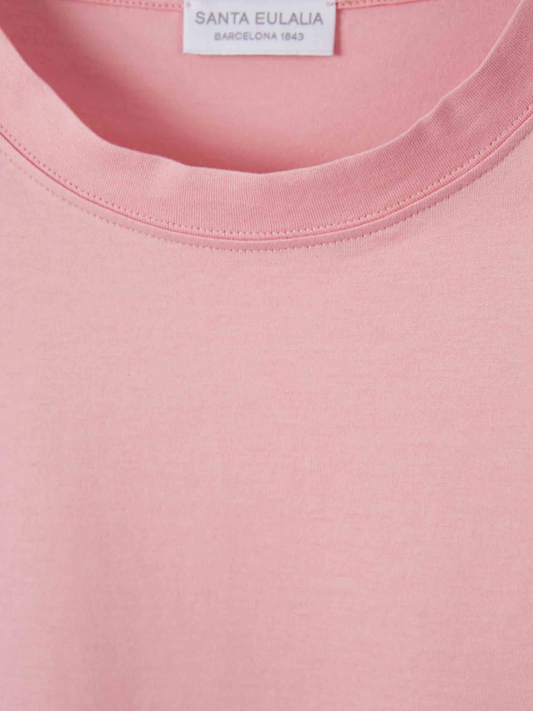 Outlet online Santa Eulalia Hombre Camisetas Lisa Algodón color Rosa Palo sku 553-004263 04 - Foto 3