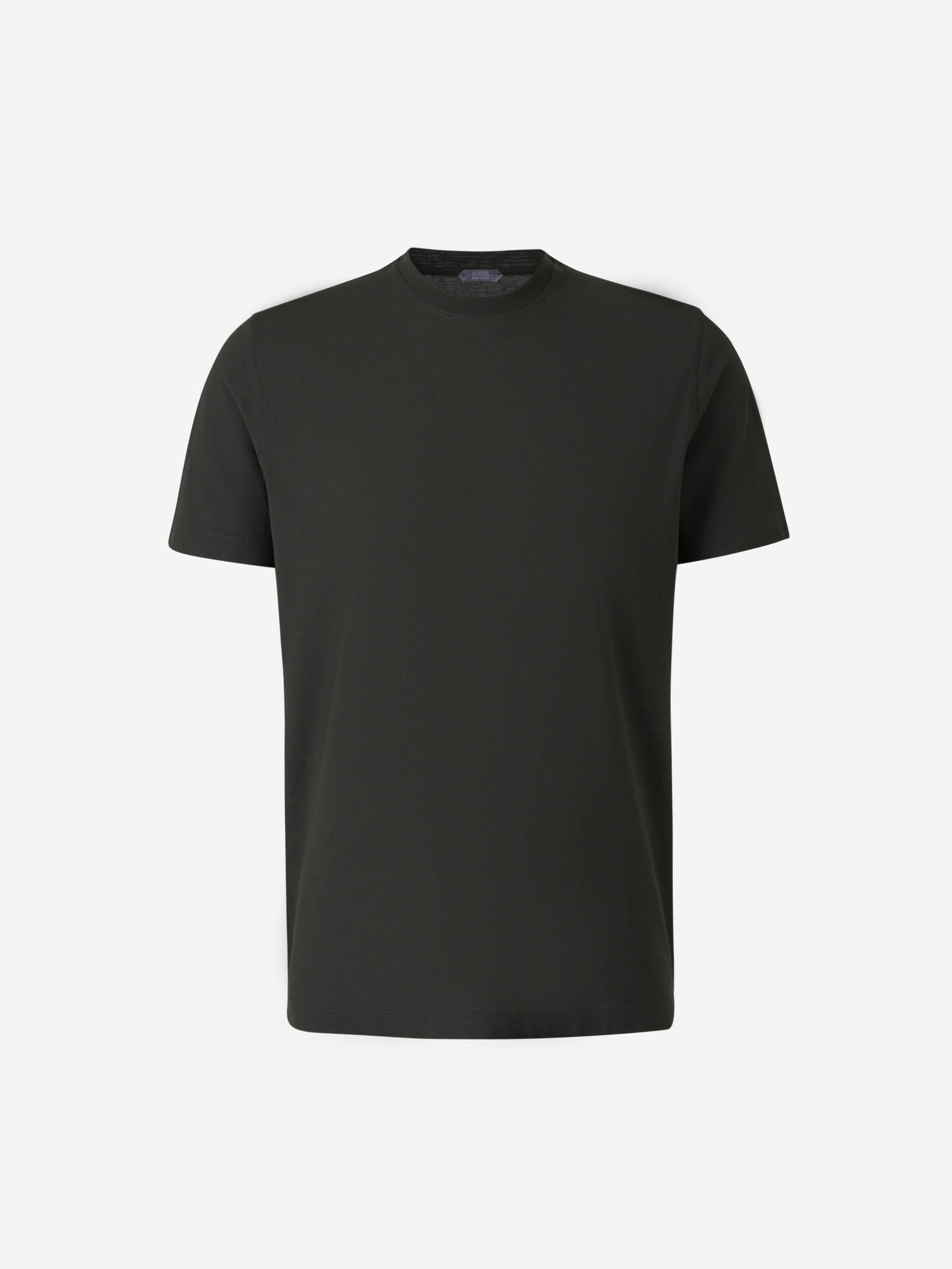 Outlet online Zanone Hombre Camiseta Lisa Algodón color Verde Militar sku 553-004266 04 - Foto 1