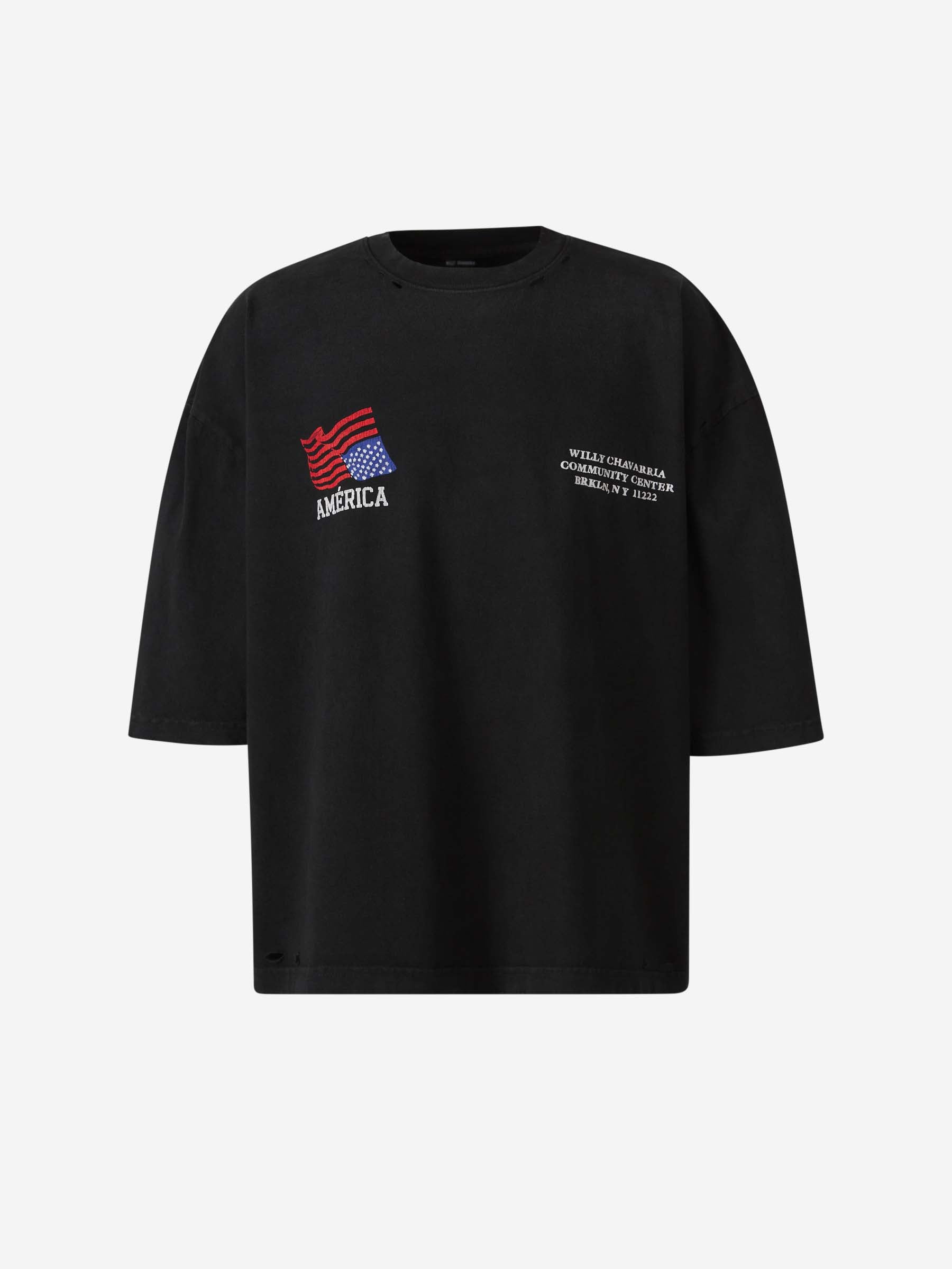 Willy Chavarria Hombre Barcelona Camiseta América Algodón color Negro sku 553-004295 01 - Foto 1