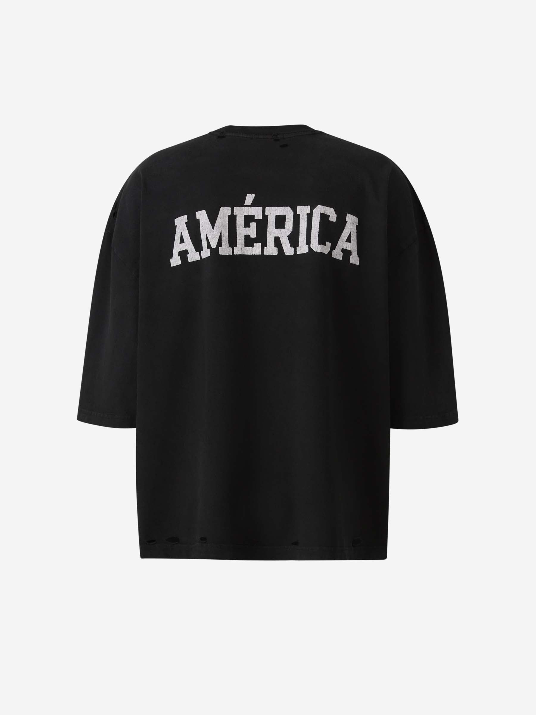 Willy Chavarria Hombre Barcelona Camiseta América Algodón color Negro sku 553-004295 01 - Foto 2