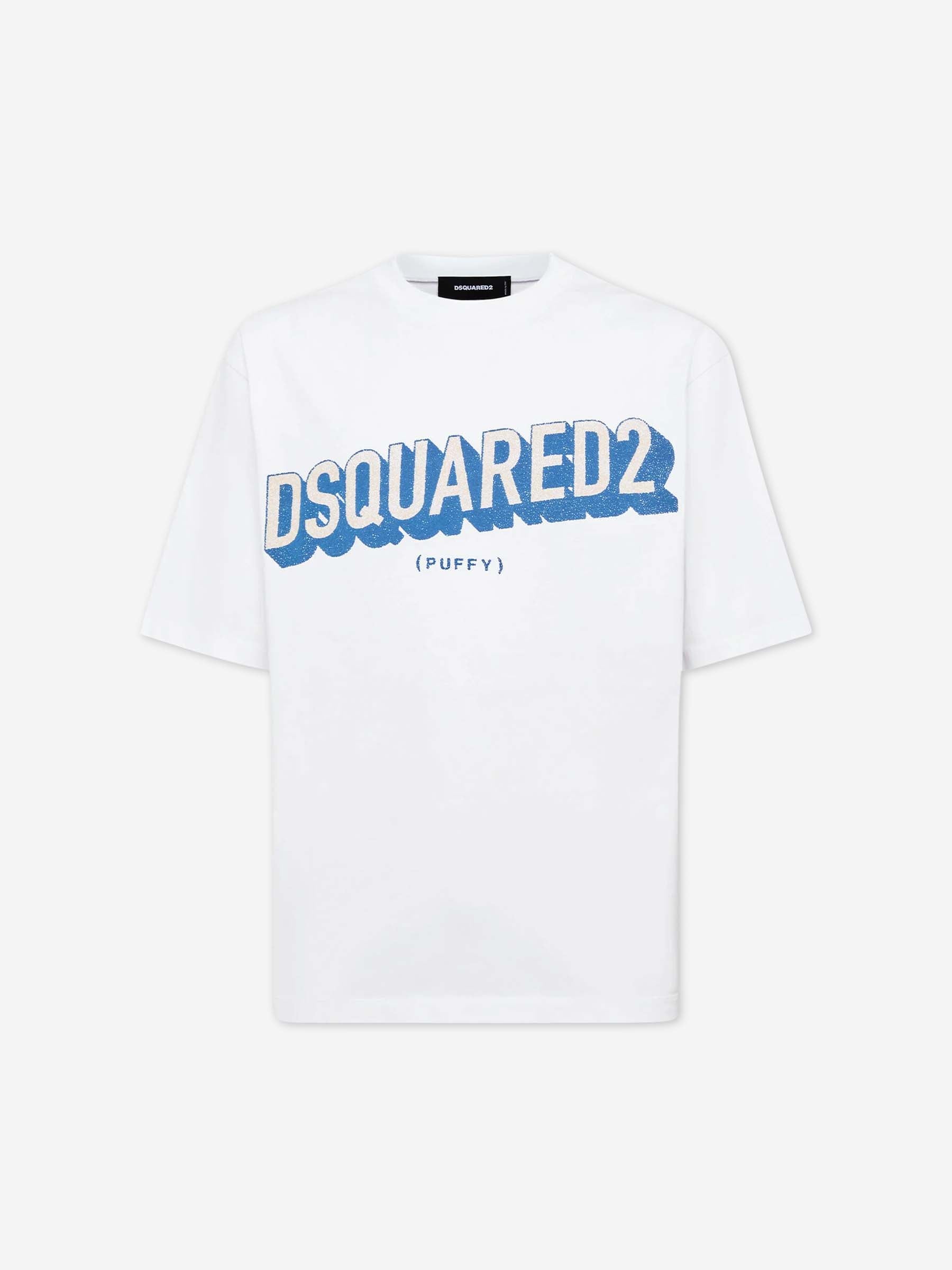 Outlet online Dsquared2 Hombre Camiseta con logotipo en relieve color Blanco sku 553-004466 01 - Foto 1